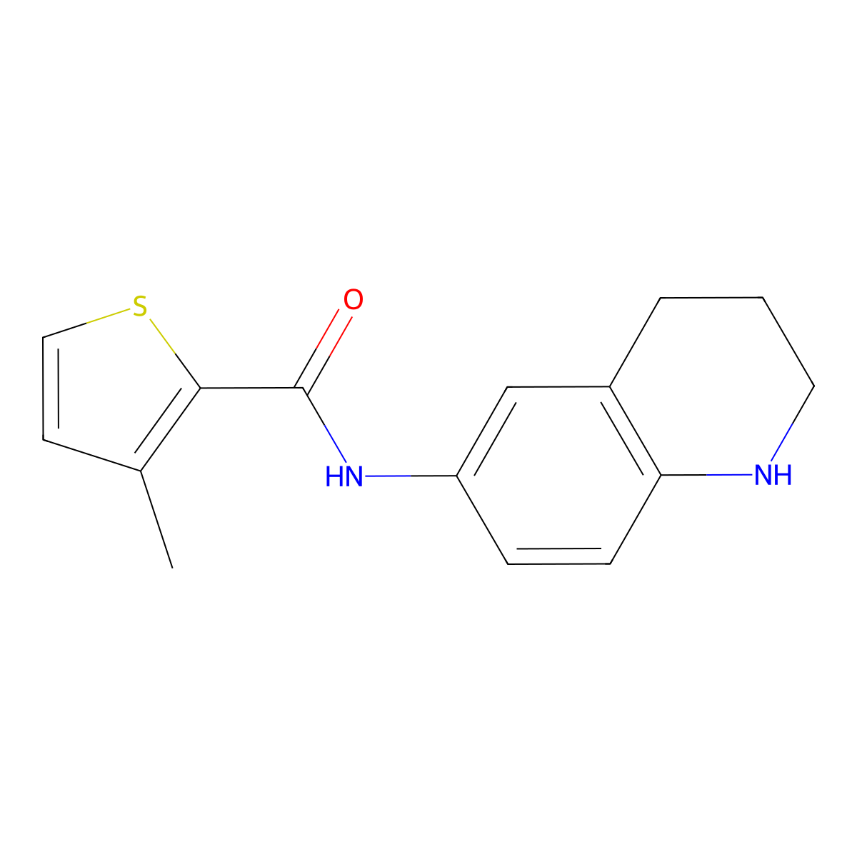 3-methyl-N-(1,2,3,4-tetrahydroquinolin-6-yl)thiophene-2-carboxamide molecular structure, CAS 1375474-52-4