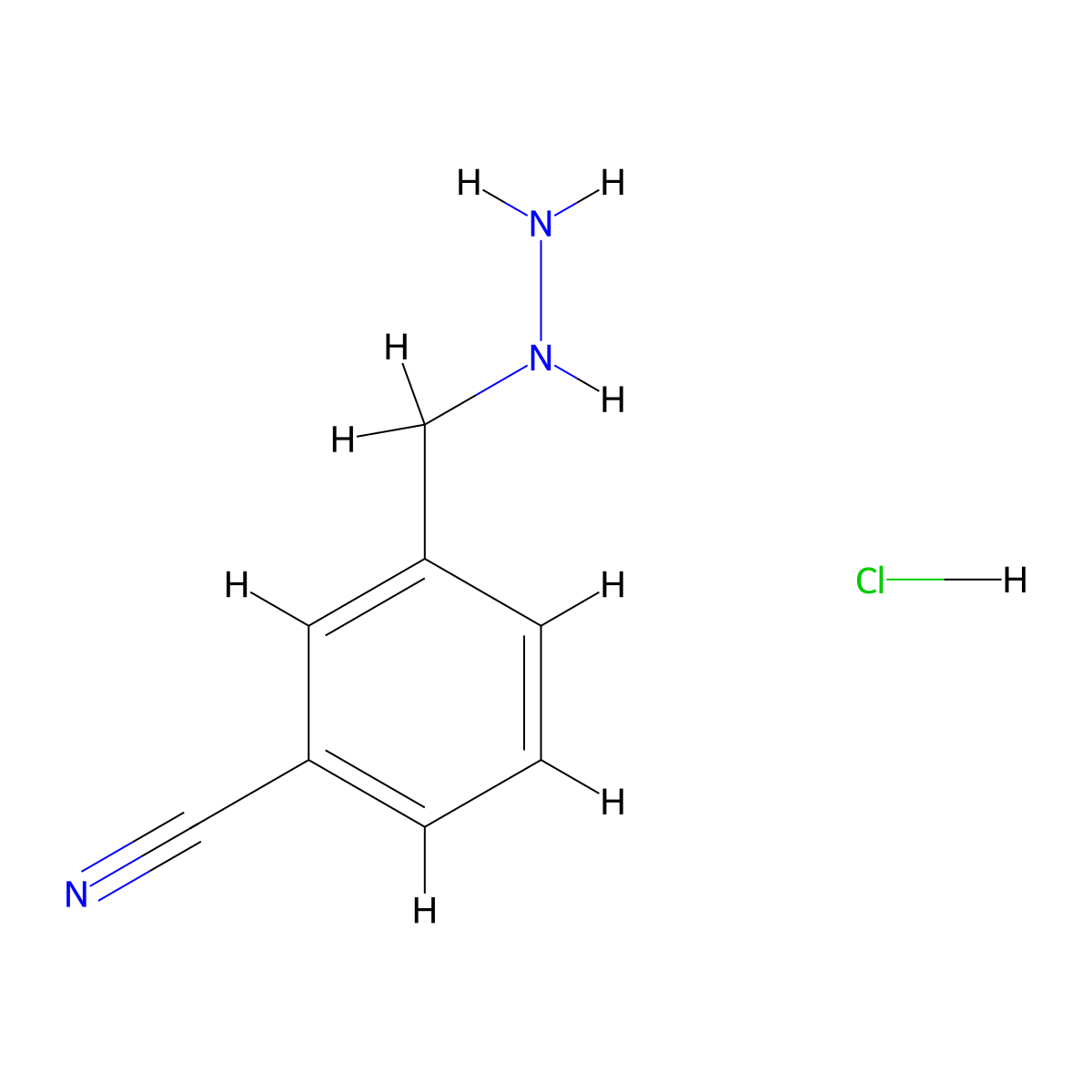 3-(Hydrazinylmethyl)benzonitrile hydrochloride molecular structure, CAS 1375474-54-6