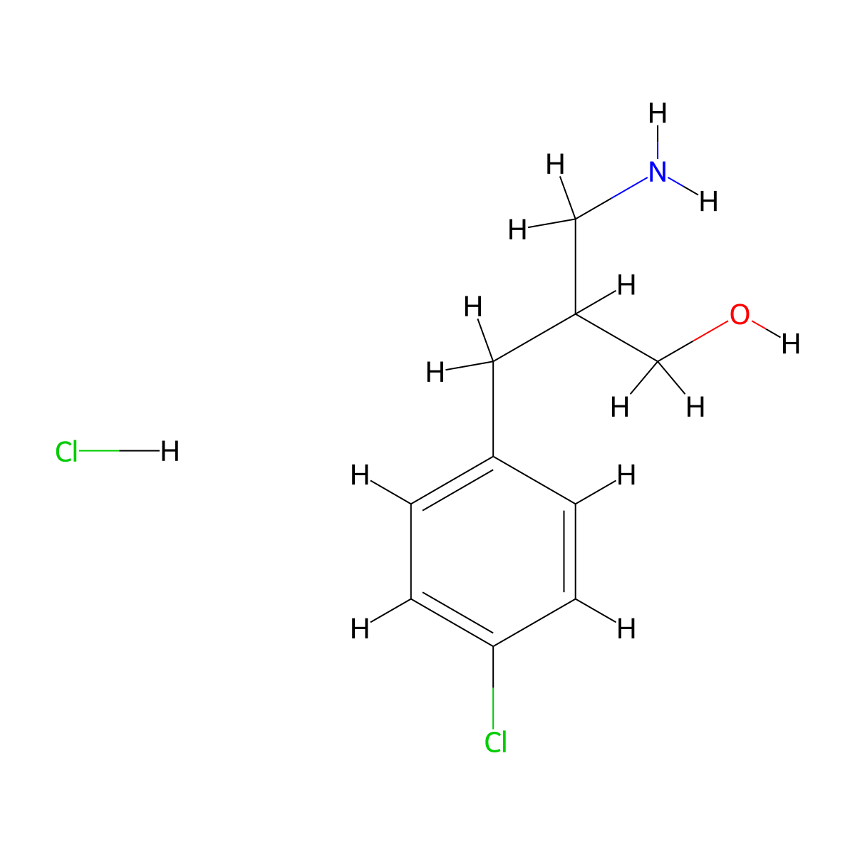 3-Amino-2-[(4-chlorophenyl)methyl]propan-1-ol hydrochloride molecular structure, CAS 1375474-55-7