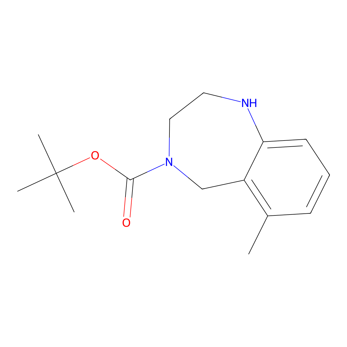tert-butyl 6-methyl-2,3,4,5-tetrahydro-1H-1,4-benzodiazepine-4-carboxylate molecular structure, CAS 1375474-56-8