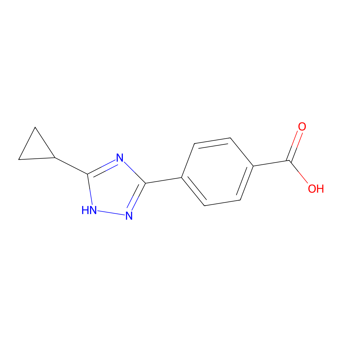 4-(3-cyclopropyl-1H-1,2,4-triazol-5-yl)benzoic acid molecular structure, CAS 1375474-58-0
