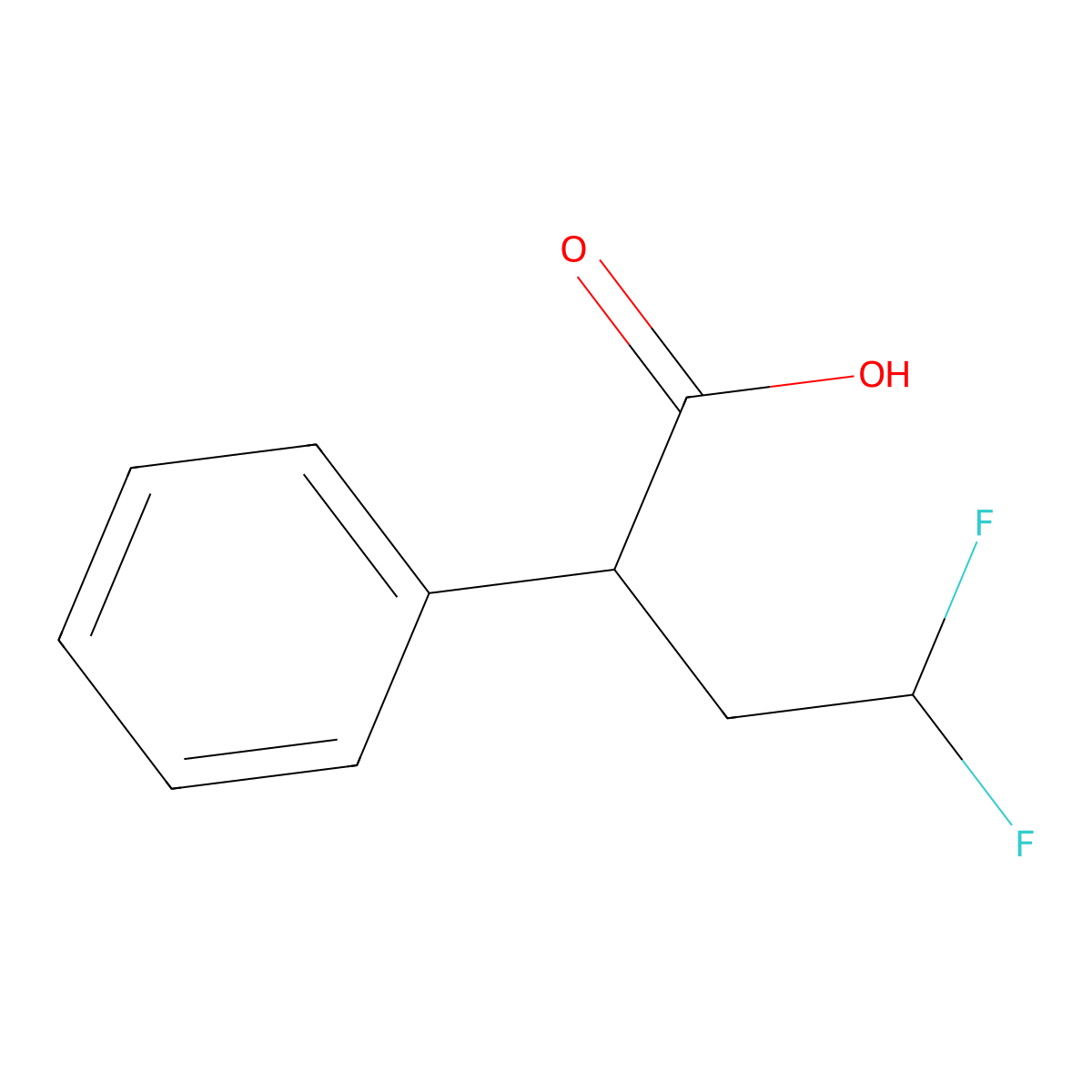 4,4-Difluoro-2-phenylbutanoic acid molecular structure, CAS 1375474-59-1