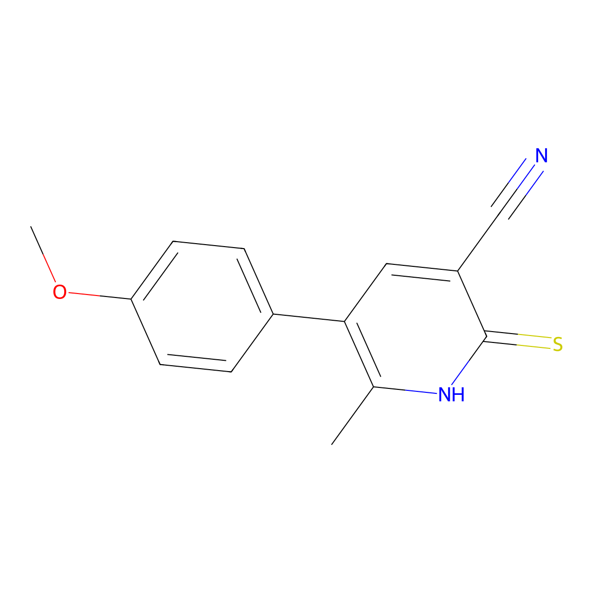 5-(4-Methoxyphenyl)-6-methyl-2-sulfanylpyridine-3-carbonitrile molecular structure, CAS 1375474-62-6