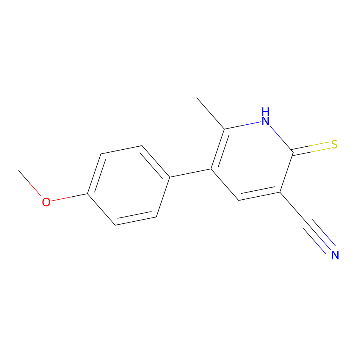 5-(4-Methoxyphenyl)-6-methyl-2-sulfanylpyridine-3-carbonitrile molecular structure, CAS 1375474-62-6