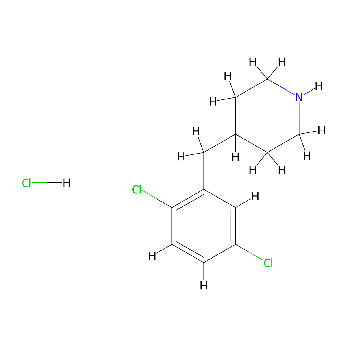 4-[(2,5-Dichlorophenyl)methyl]piperidine hydrochloride molecular structure, CAS 1375474-64-8