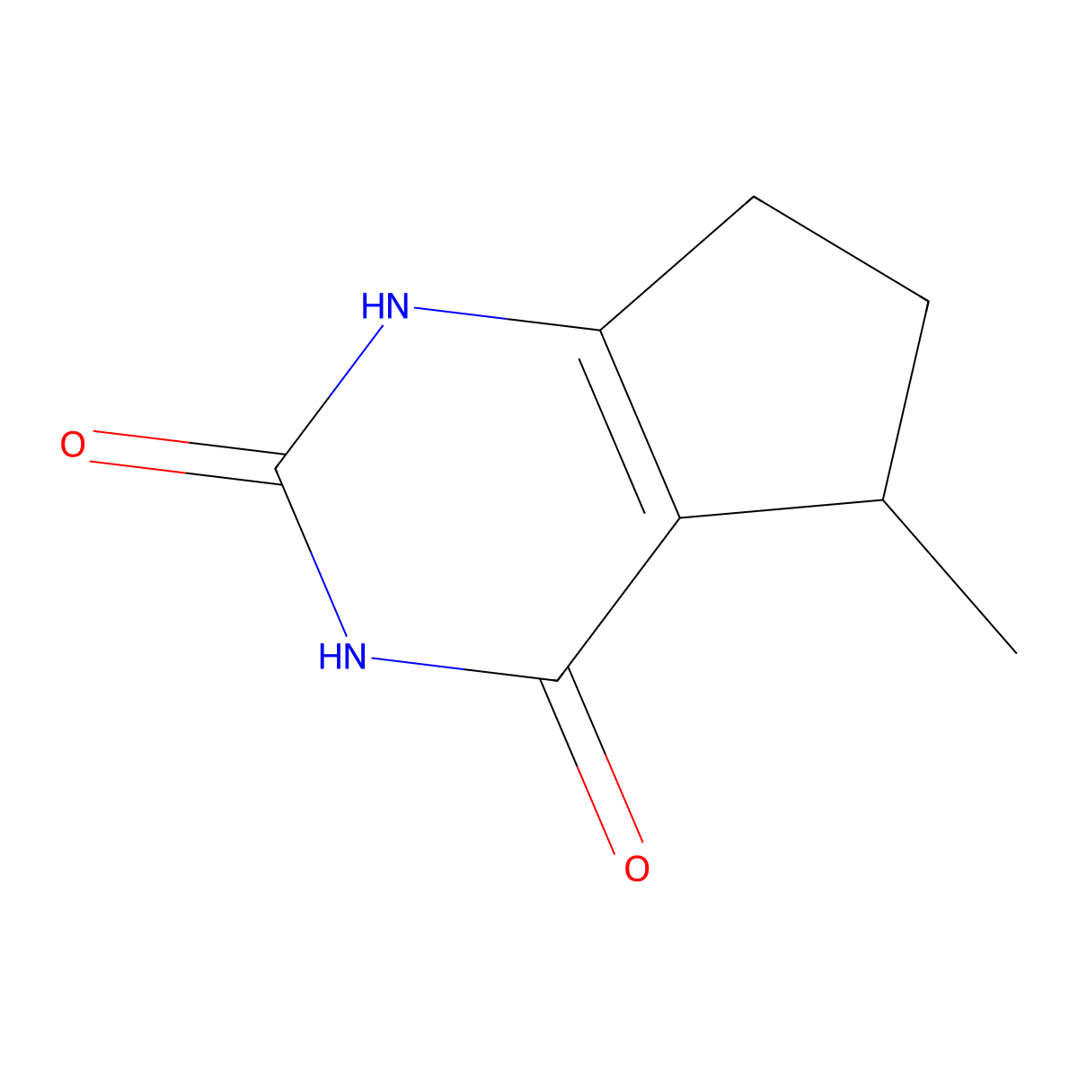 5-methyl-1H,2H,3H,4H,5H,6H,7H-cyclopenta[d]pyrimidine-2,4-dione molecular structure, CAS 1375474-65-9