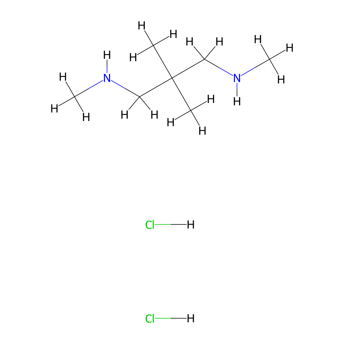 [2,2-Dimethyl-3-(methylamino)propyl](methyl)amine dihydrochloride molecular structure, CAS 1375474-73-9