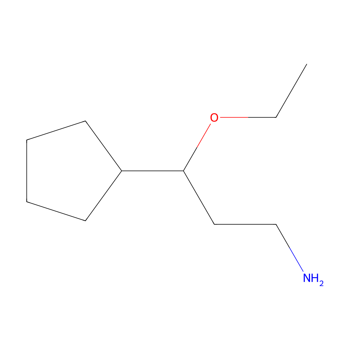 3-Cyclopentyl-3-ethoxypropan-1-amine molecular structure, CAS 1375474-76-2