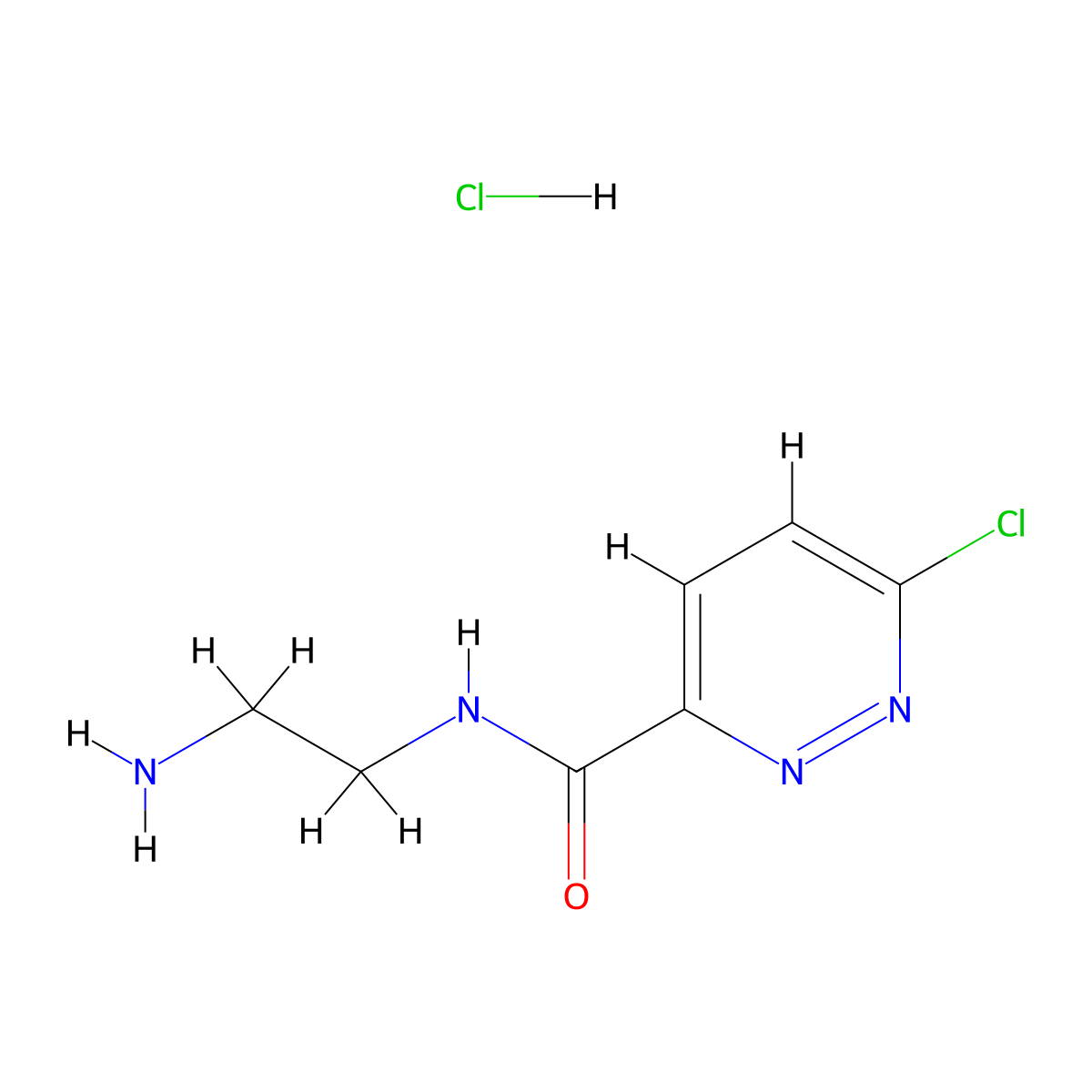 N-(2-aminoethyl)-6-chloropyridazine-3-carboxamide hydrochloride molecular structure, CAS 1375474-78-4