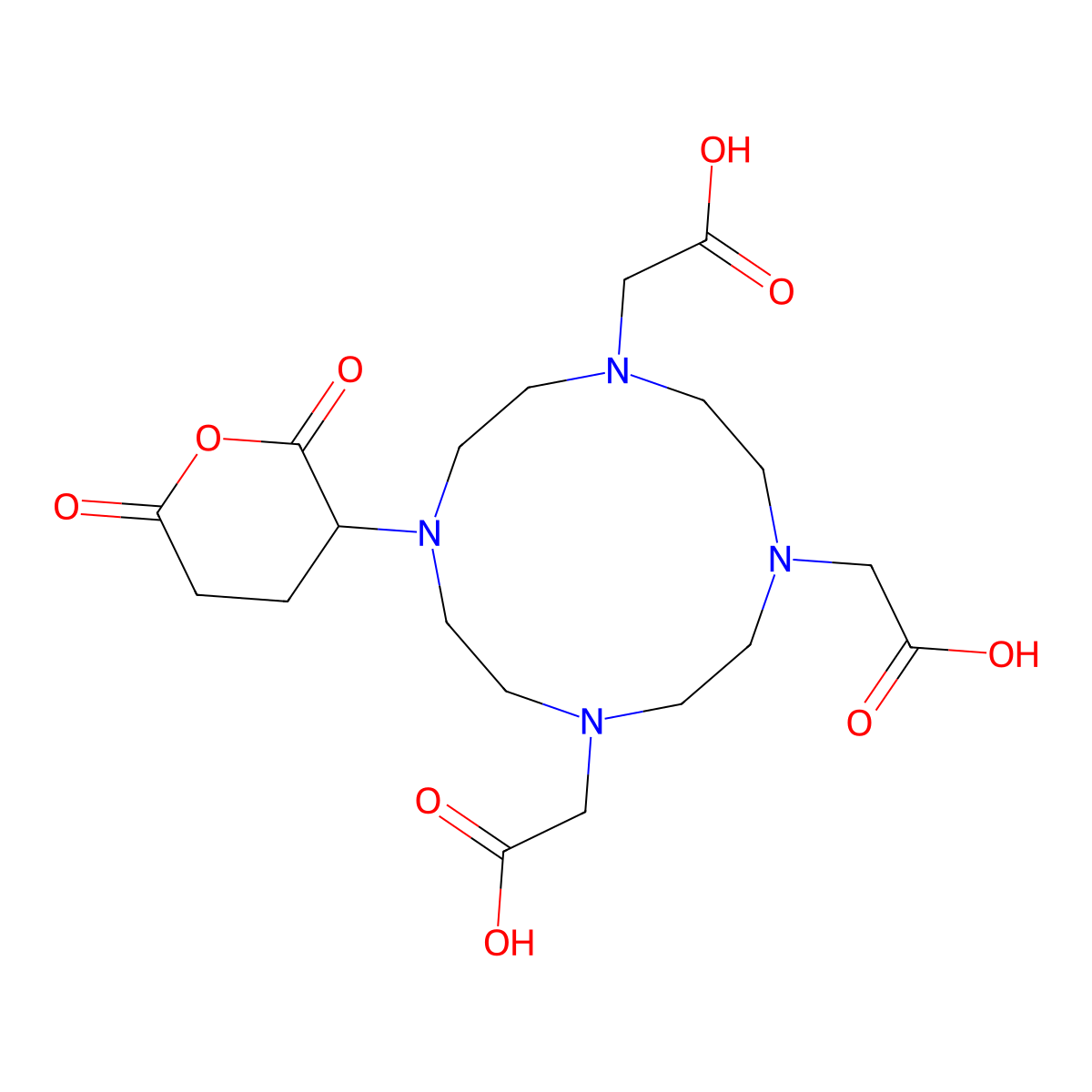 2,2',2''-(10-(2,6-Dioxotetrahydro-2H-pyran-3-yl)-1,4,7,10-tetraazacyclododecane-1,4,7-triyl)triacetic acid molecular structure, CAS 1375475-53-8