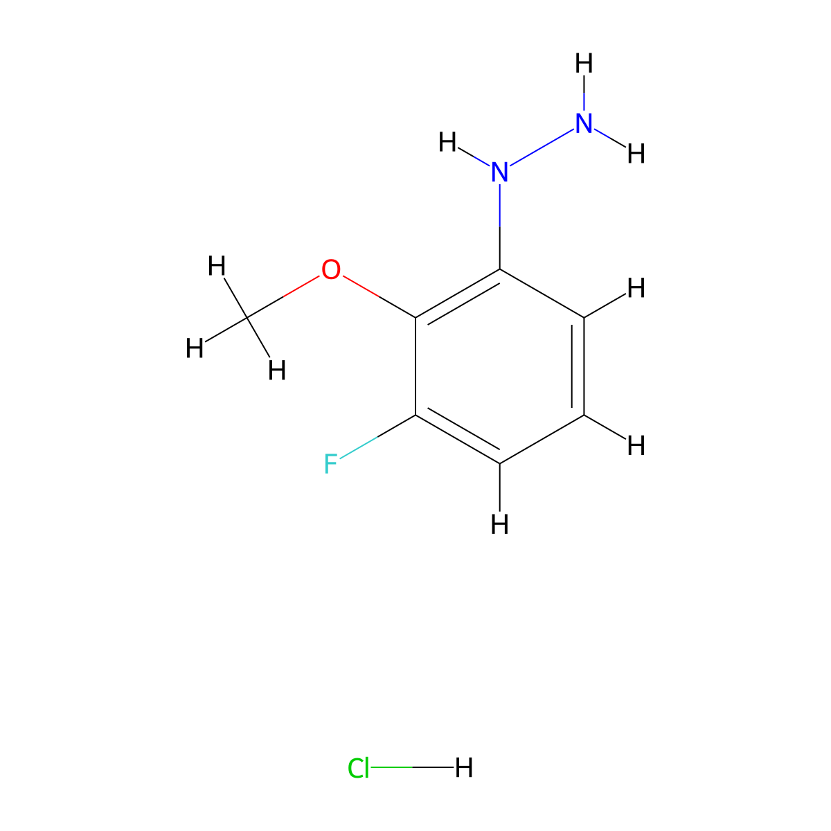 (3-Fluoro-2-methoxyphenyl)-hydrazine hydrochloride molecular structure, CAS 1375477-11-4