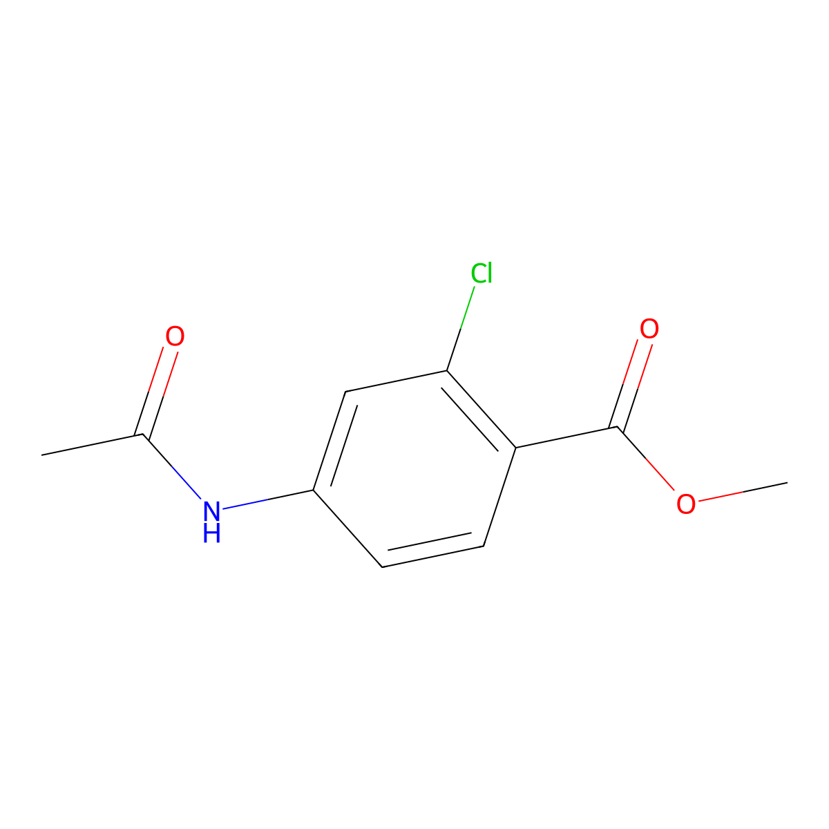 Methyl 4-acetamido-2-chlorobenzoate molecular structure, CAS 137548-22-2