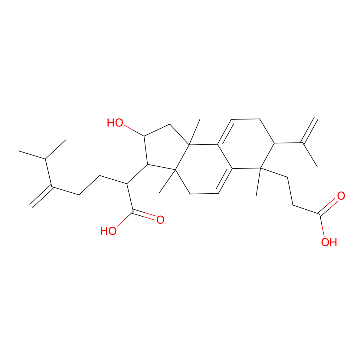 Poricoic Acid A molecular structure, CAS 137551-38-3