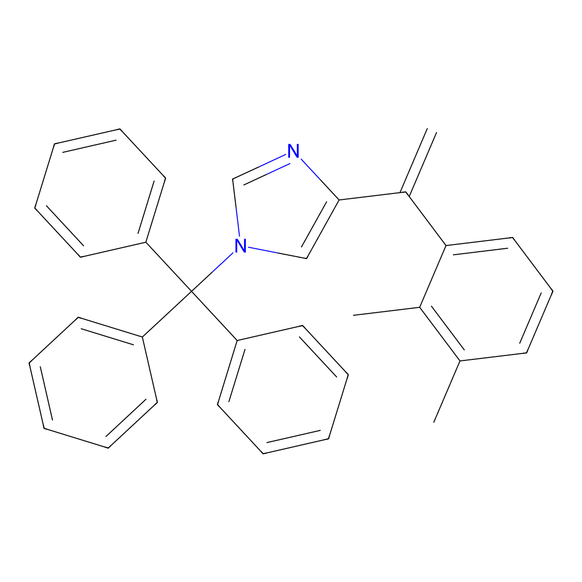 4-(1-(2,3-dimethylphenyl)vinyl)-1-trityl-1H-imidazole molecular structure, CAS 1375519-40-6
