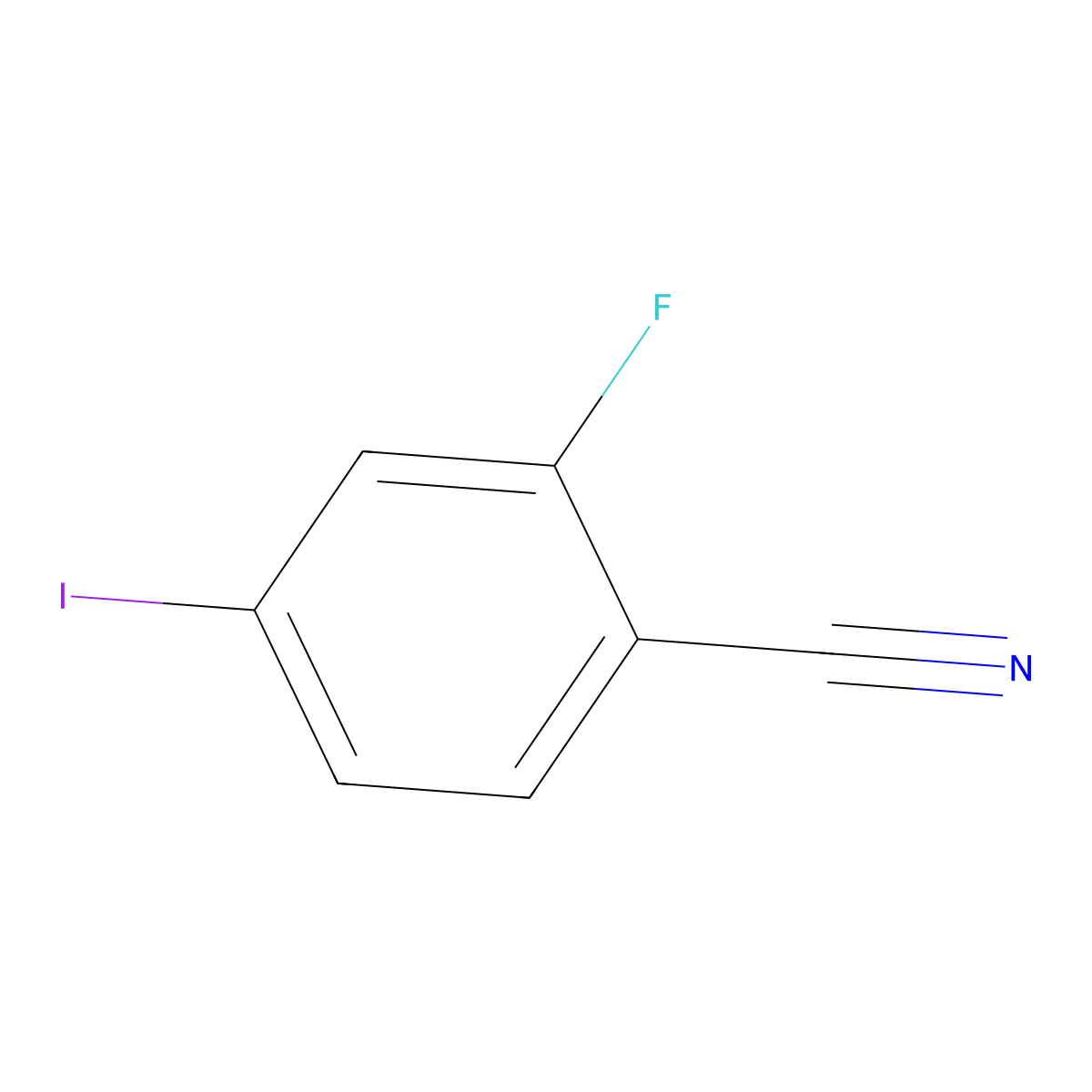 2-Fluoro-4-iodobenzonitrile molecular structure, CAS 137553-42-5
