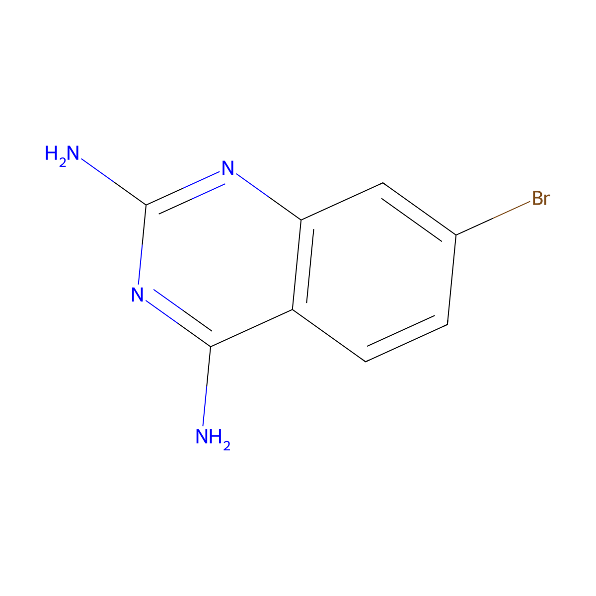 7-Bromo-2,4-diaminoquinazoline molecular structure, CAS 137553-43-6