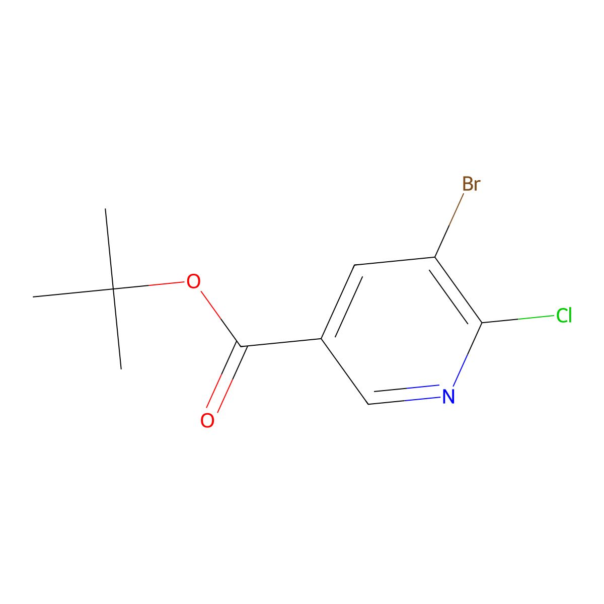 tert-Butyl 5-bromo-6-chloropyridine-3-carboxylate molecular structure, CAS 1375541-32-4