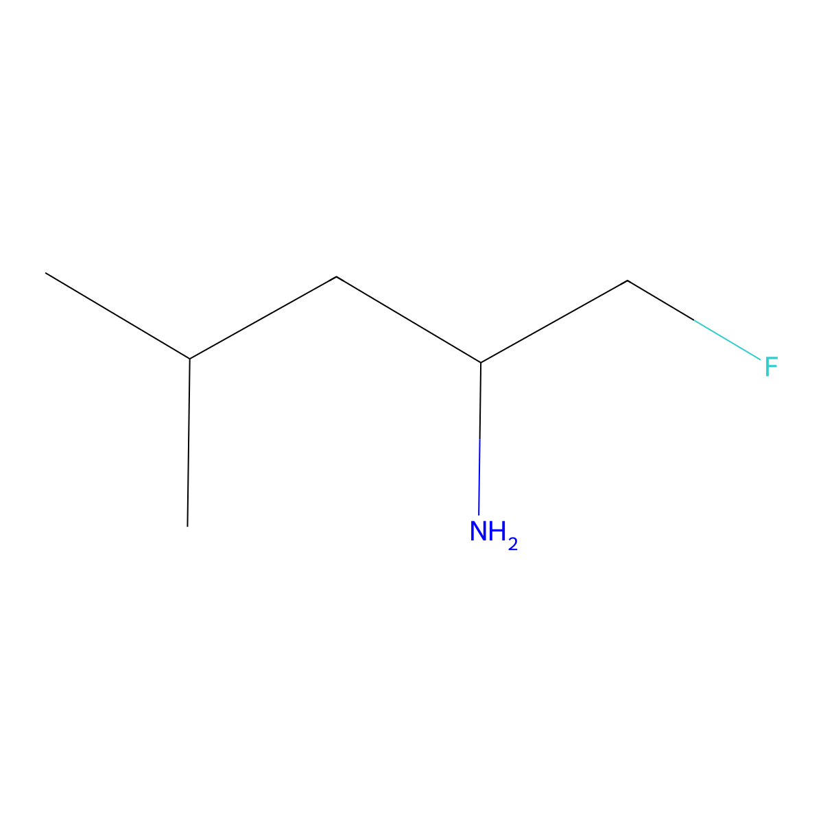 1-Fluoro-4-methylpentan-2-amine molecular structure, CAS 137555-29-4