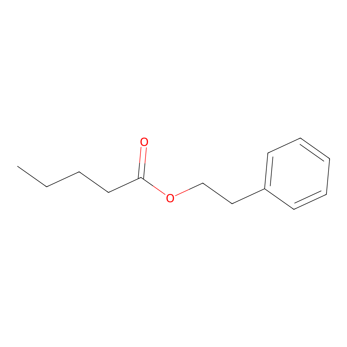 Phenethyl valerate molecular structure, CAS 13756-20-2