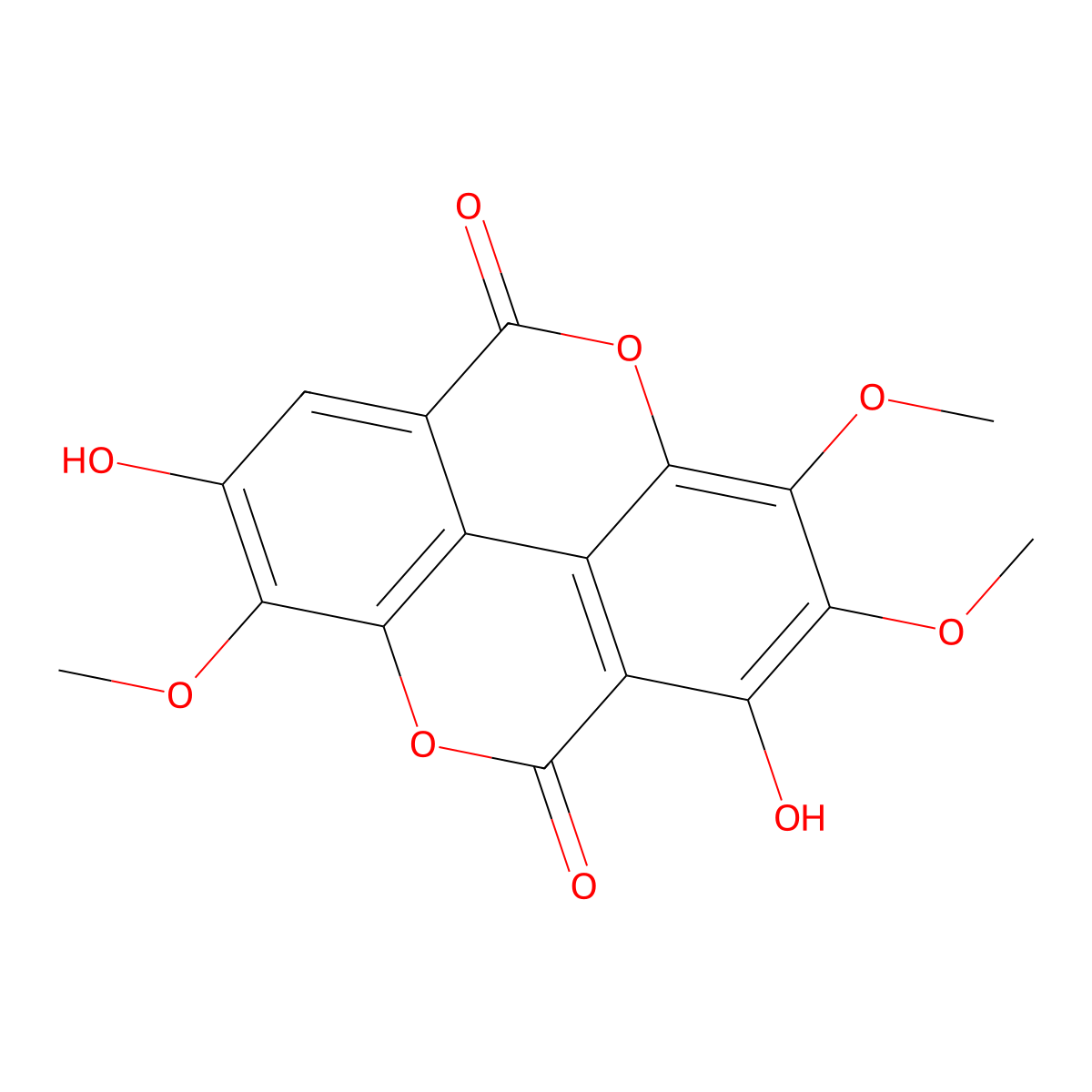 3,3',4-Tri-O-methylflavellagic acid molecular structure, CAS 13756-49-5