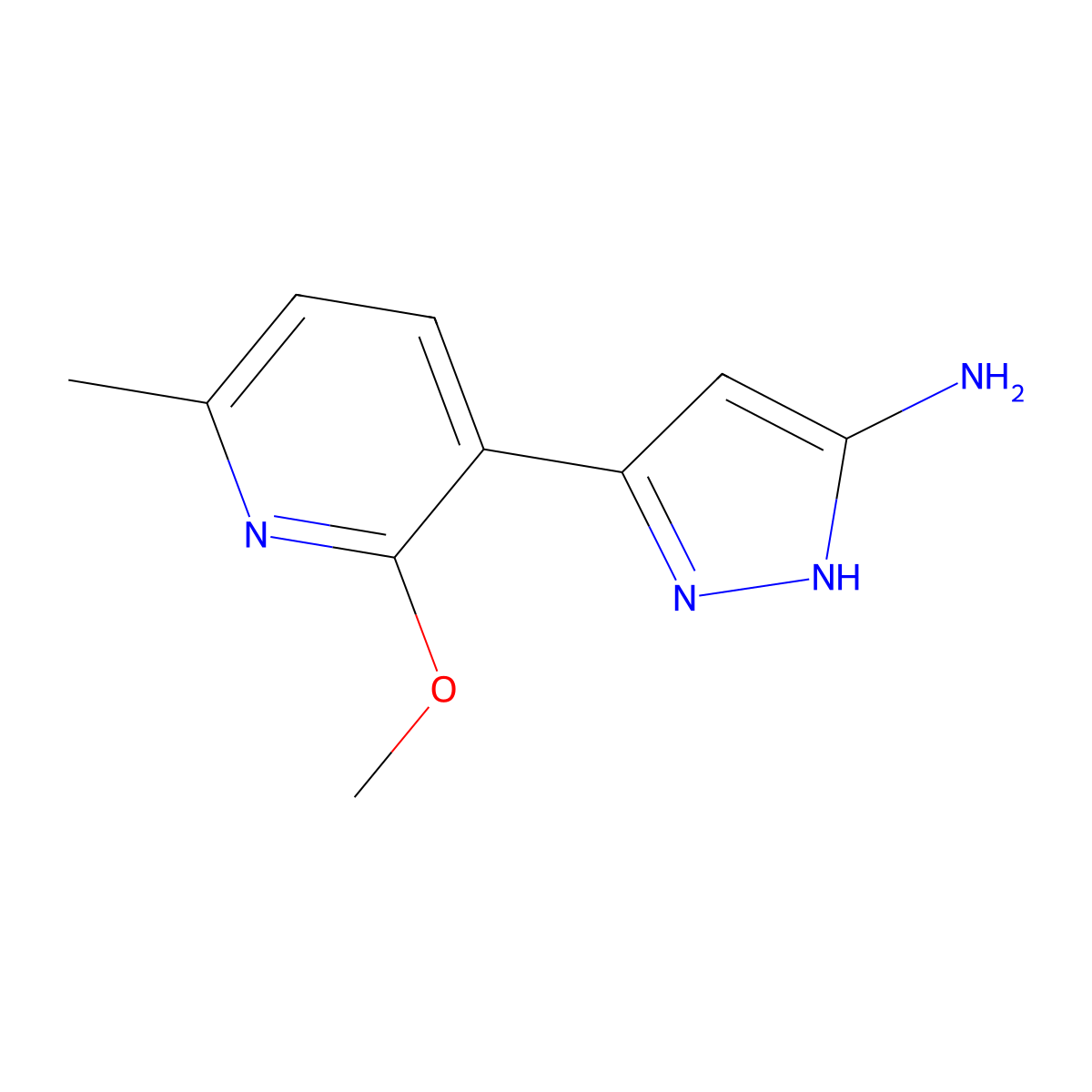 5-(2-Methoxy-6-methyl-pyridin-3-yl)-2H-pyrazol-3-ylamine molecular structure, CAS 1375637-48-1