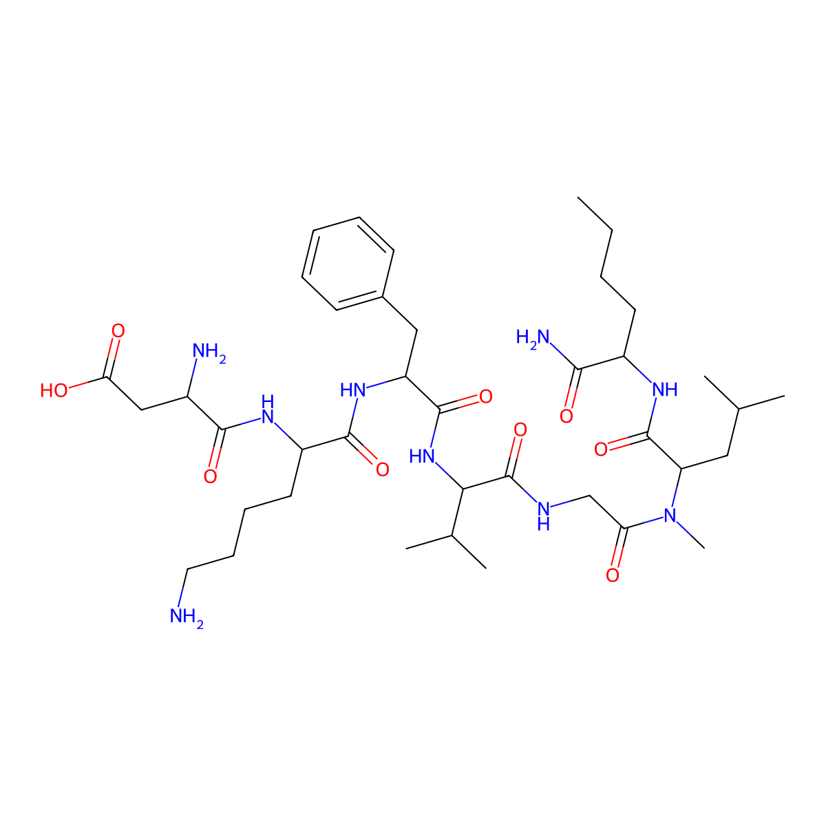 [Lys5,MeLeu9,Nle10]-NKA(4-10) molecular structure, CAS 137565-28-7