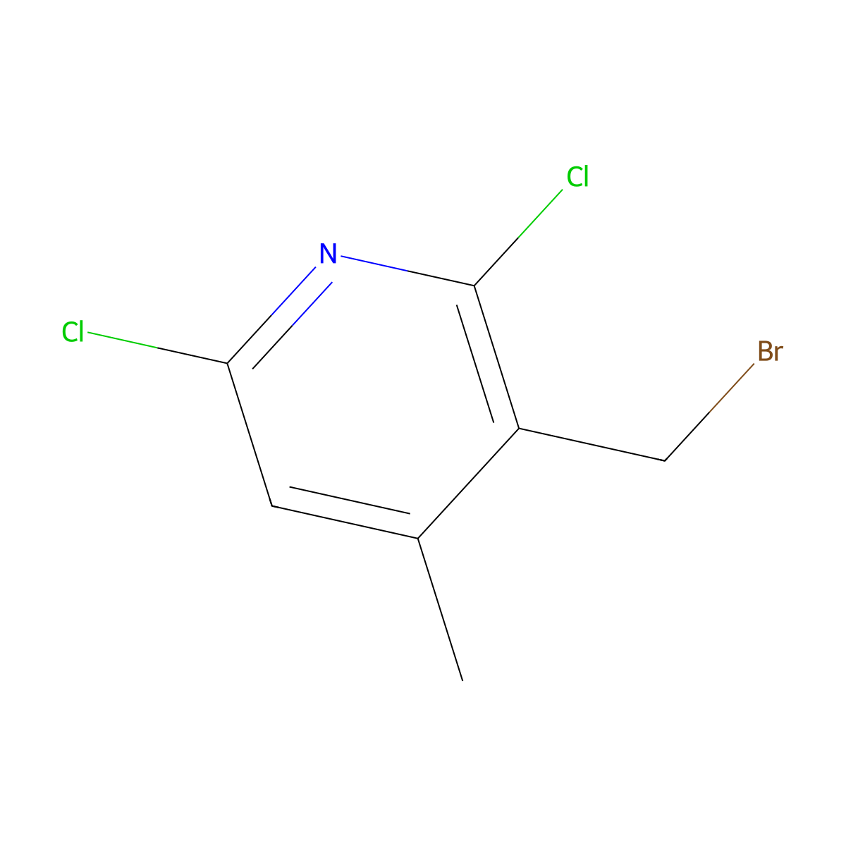 3-(Bromomethyl)-2,6-dichloro-4-methylpyridine molecular structure, CAS 1375707-76-8