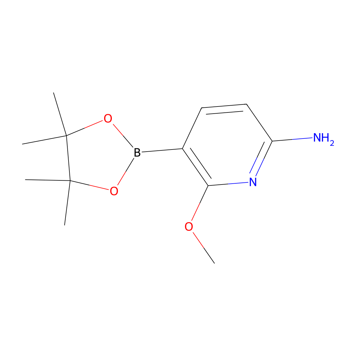 6-Methoxy-5-(4,4,5,5-tetramethyl-1,3,2-dioxaborolan-2-YL)pyridin-2-amine molecular structure, CAS 1375708-04-5