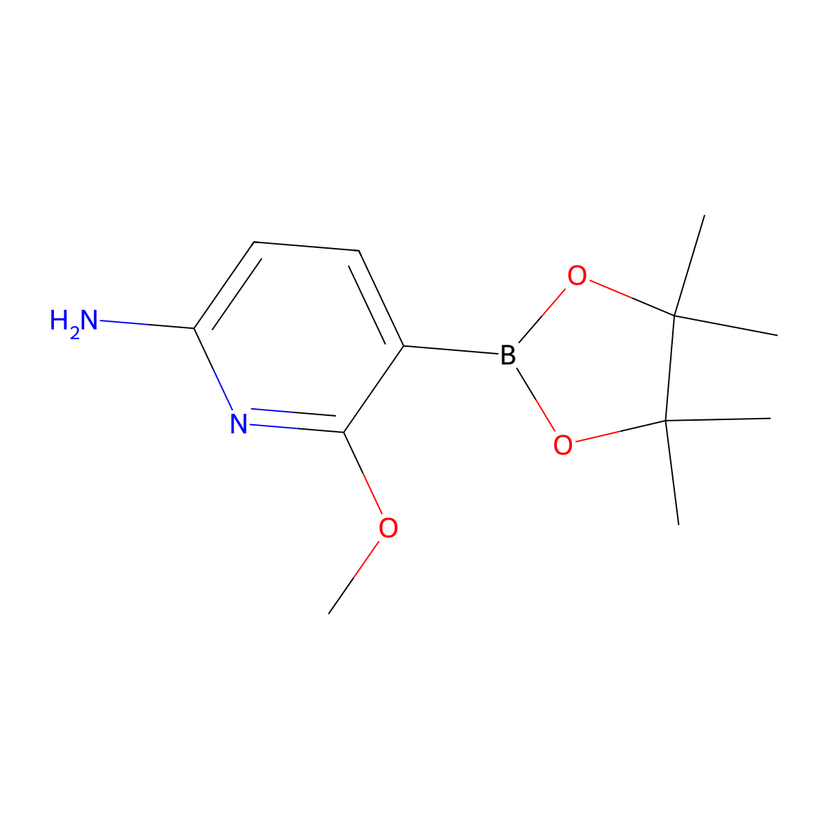 6-Methoxy-5-(4,4,5,5-tetramethyl-1,3,2-dioxaborolan-2-YL)pyridin-2-amine molecular structure, CAS 1375708-04-5