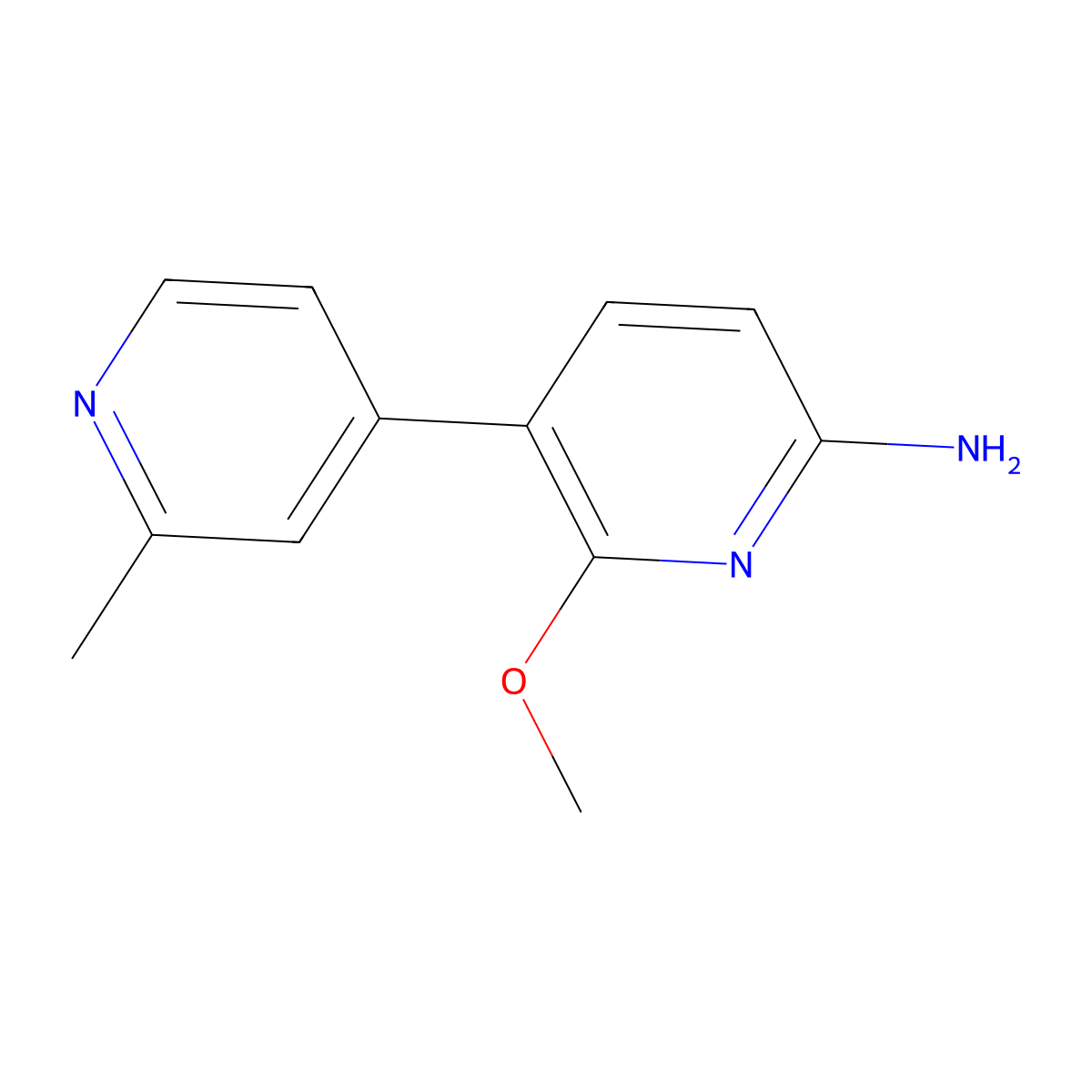 2-Methoxy-2'-methyl-[3,4'-bipyridin]-6-amine molecular structure, CAS 1375708-12-5