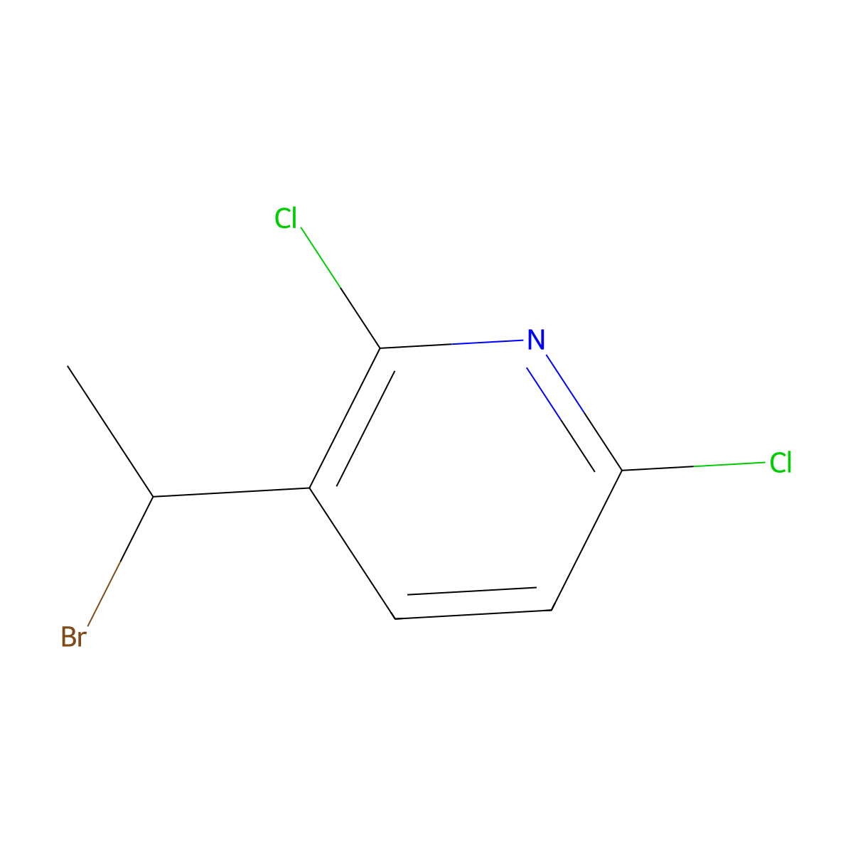 3-(1-Bromoethyl)-2,6-dichloropyridine molecular structure, CAS 1375708-70-5