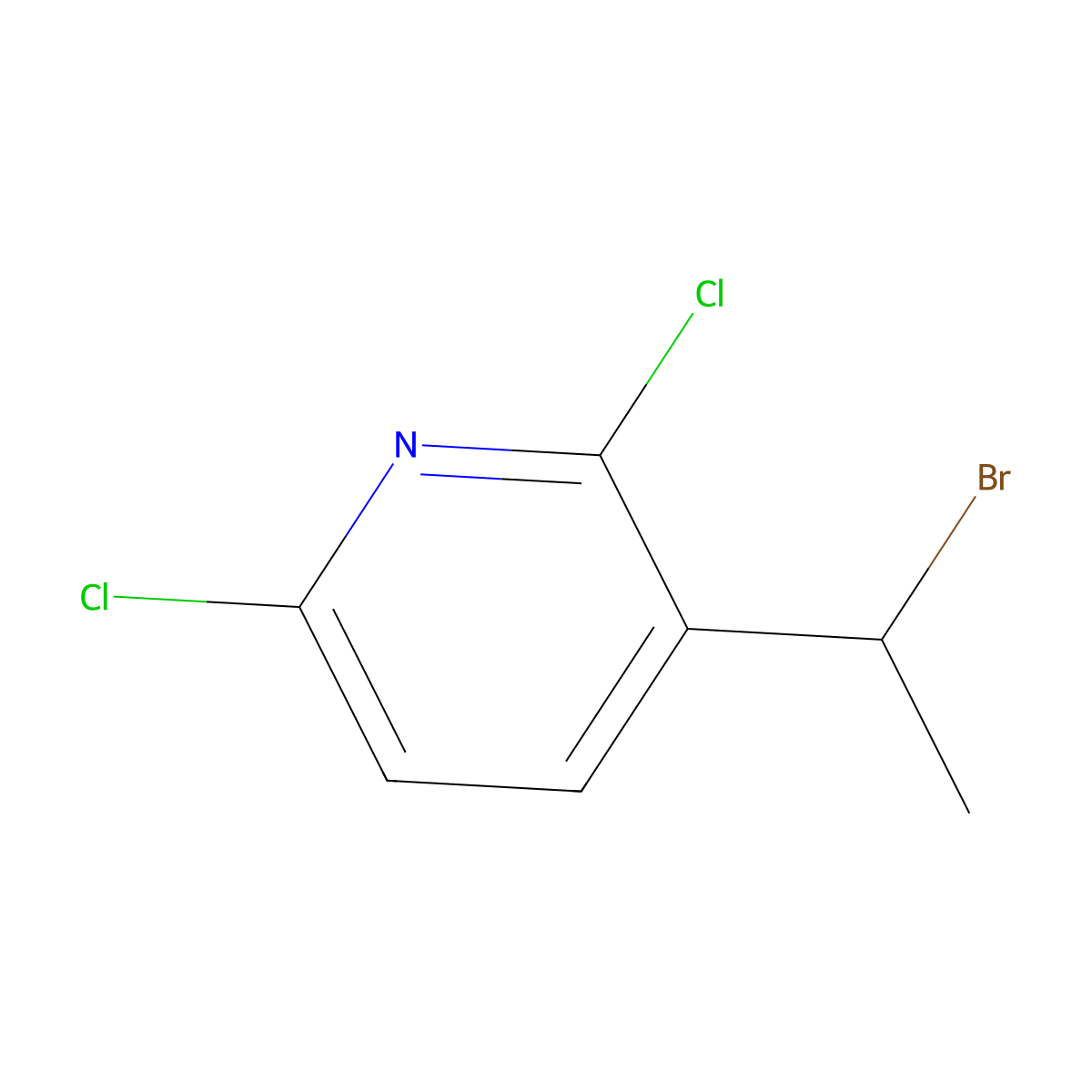 3-(1-Bromoethyl)-2,6-dichloropyridine molecular structure, CAS 1375708-70-5