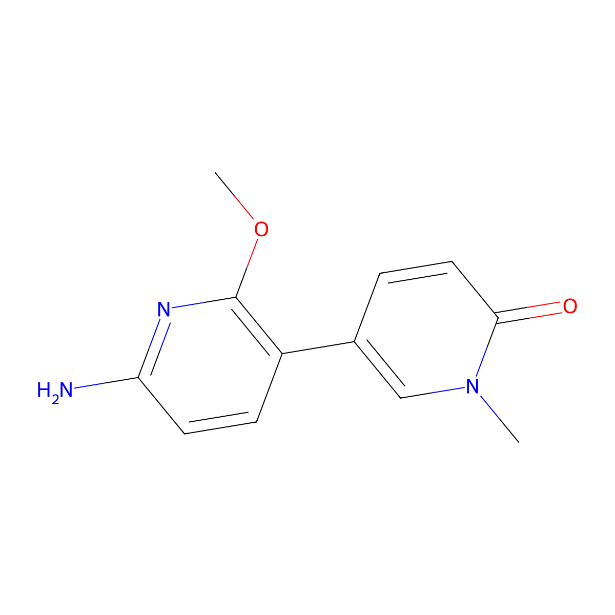 5-(6-amino-2-methoxypyridin-3-yl)-1-methylpyridin-2(1H)-one molecular structure, CAS 1375711-15-1