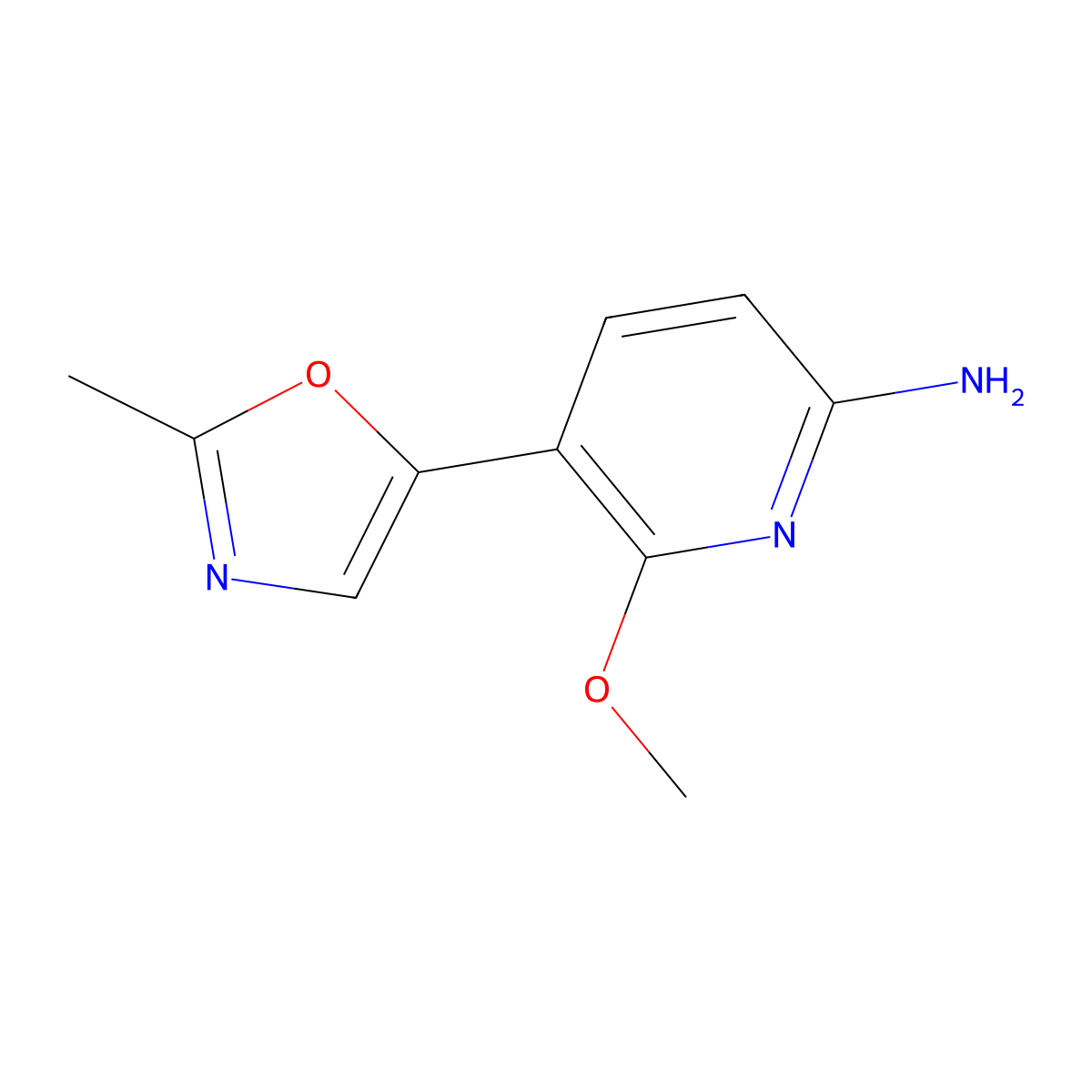 6-Methoxy-5-(2-methyl-oxazol-5-yl)-pyridin-2-ylamine molecular structure, CAS 1375711-26-4