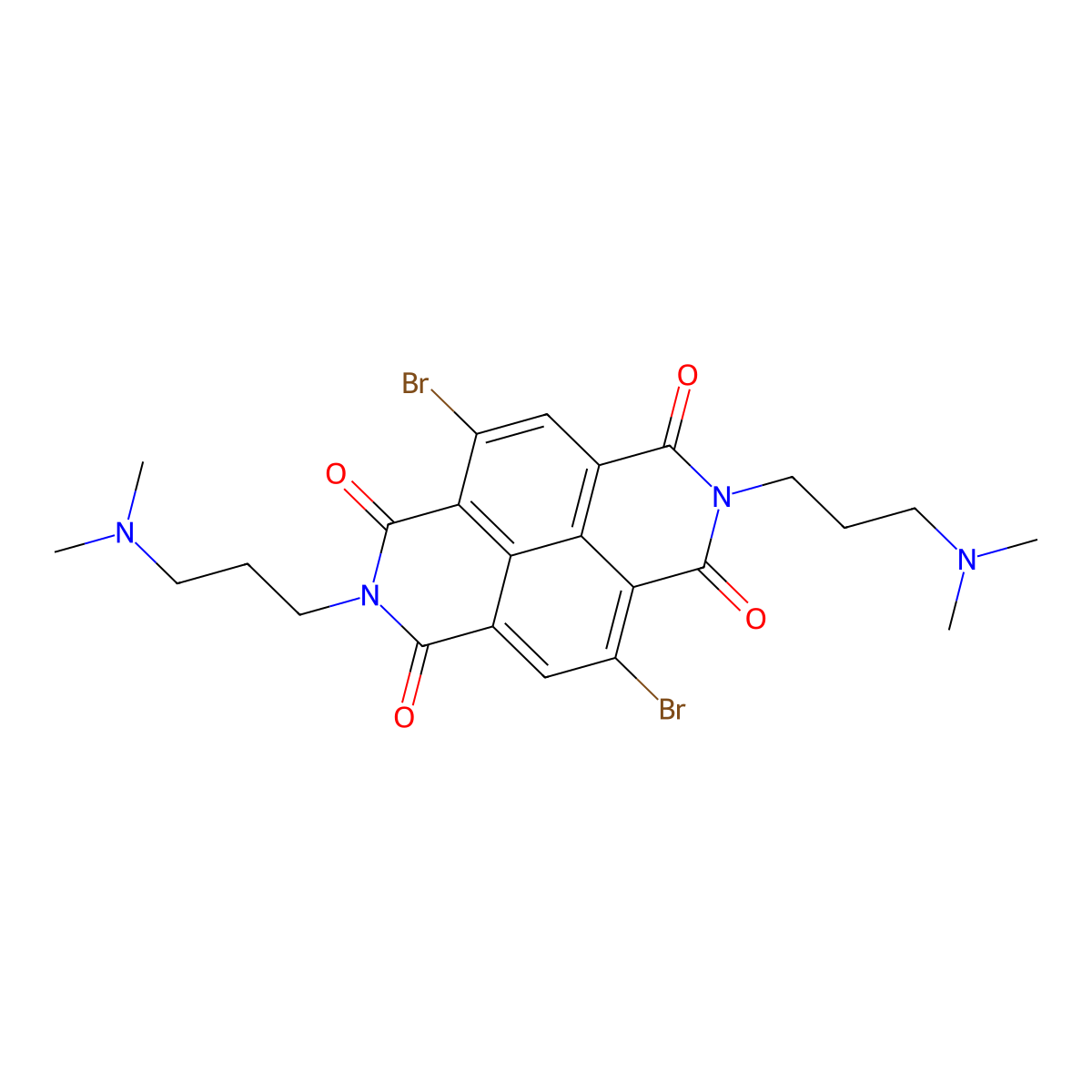 4,9-dibromo-2,7-bis(3-(dimethylamino)propyl)benzo[lmn][3,8]phenanthroline-1,3,6,8(2H,7H)-tetraone molecular structure, CAS 1375748-41-6