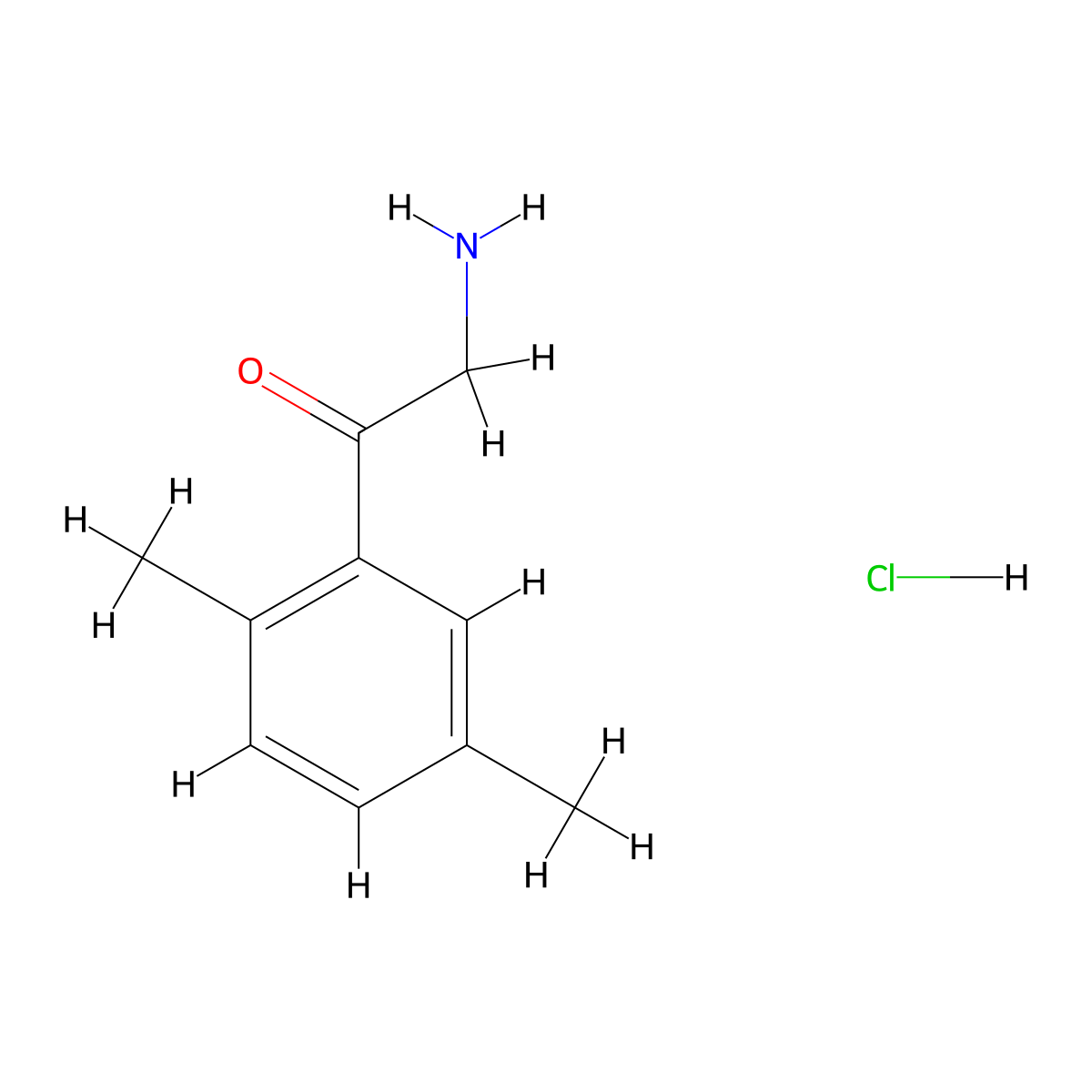 2-Amino-1-(2,5-dimethylphenyl)ethan-1-one hydrochloride molecular structure, CAS 137577-90-3
