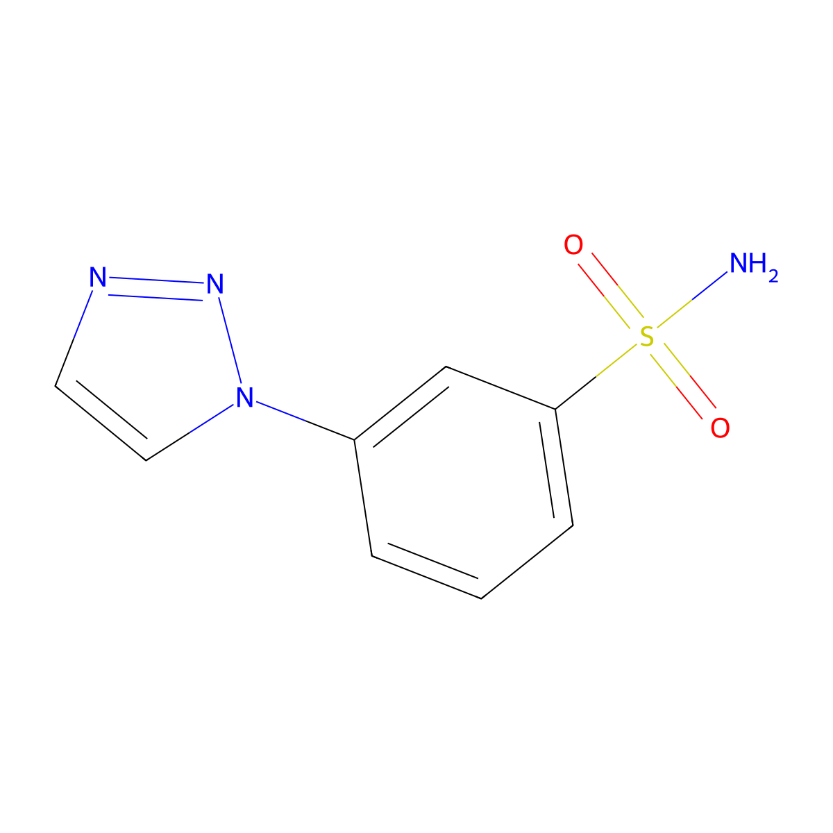 3-(1H-1,2,3-triazol-1-yl)benzene-1-sulfonamide molecular structure, CAS 1375773-62-8