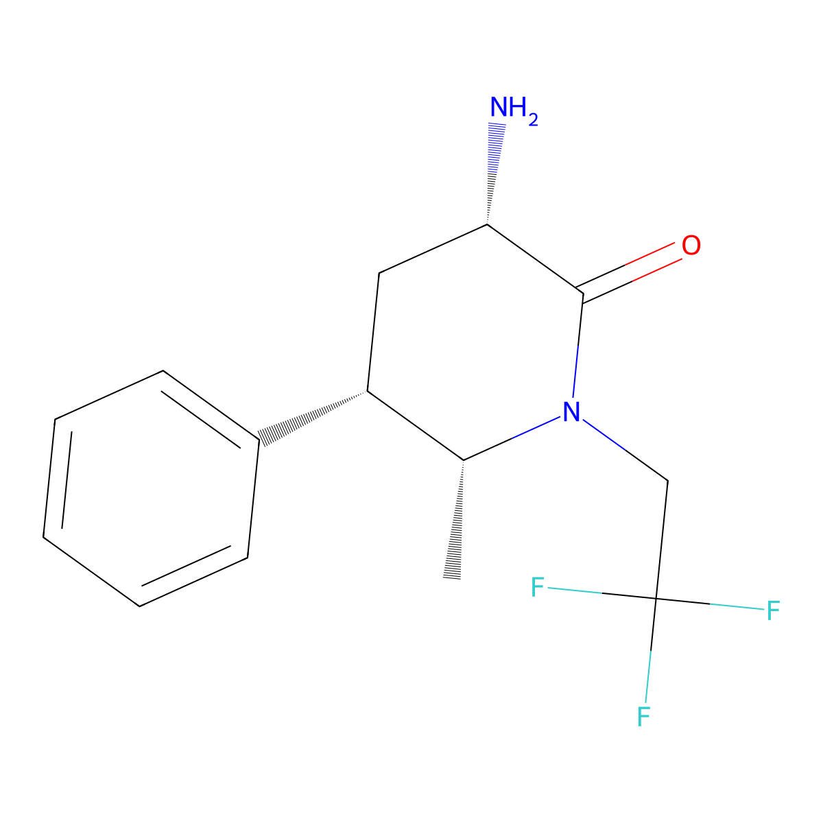 (3S,5S,6R)-3-Amino-6-methyl-5-phenyl-1-(2,2,2-trifluoroethyl)piperidin-2-one molecular structure, CAS 1375794-69-6