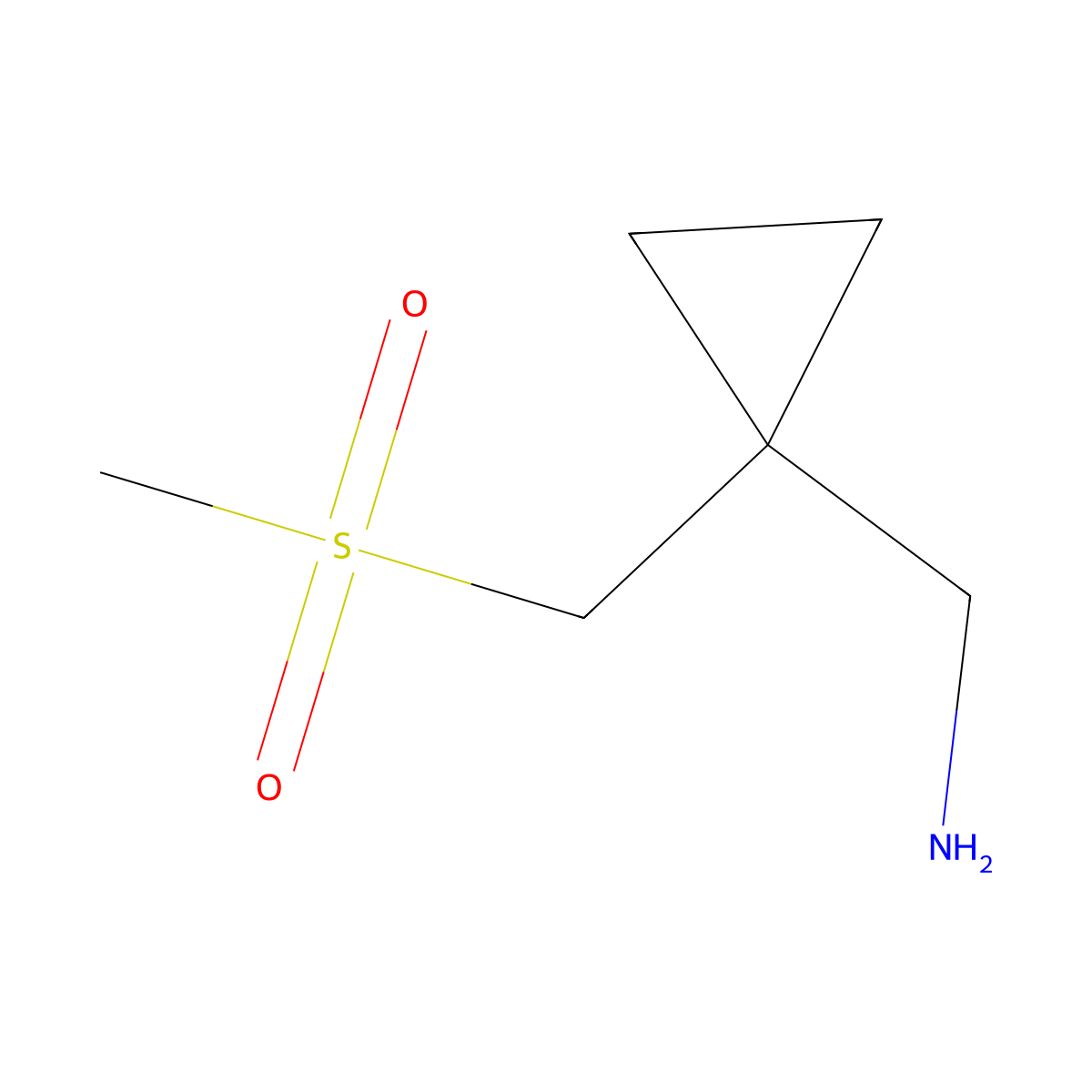 [1-(Methanesulfonylmethyl)cyclopropyl]methanamine molecular structure, CAS 1375794-77-6