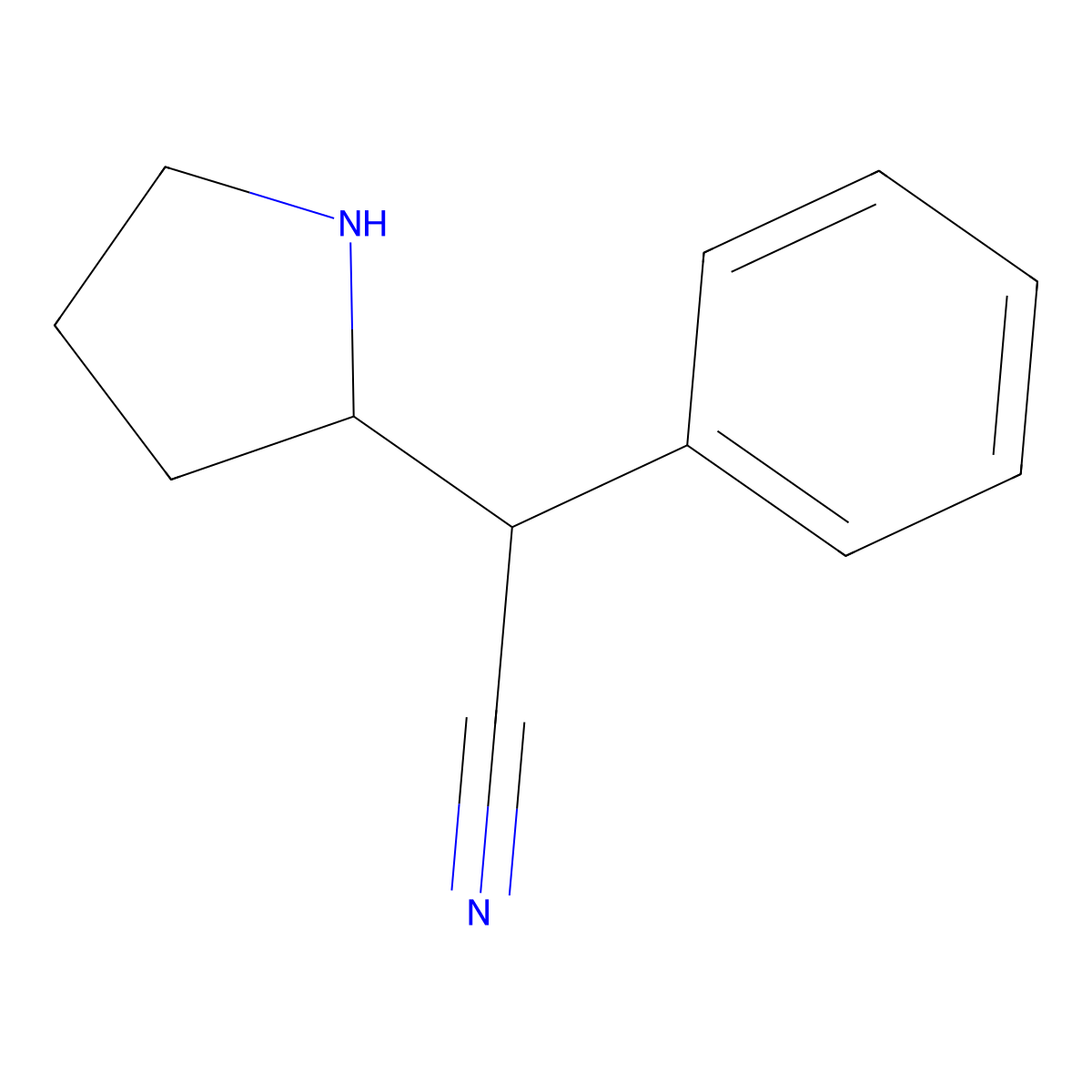2-Phenyl-2-(pyrrolidin-2-yl)acetonitrile molecular structure, CAS 1375794-81-2
