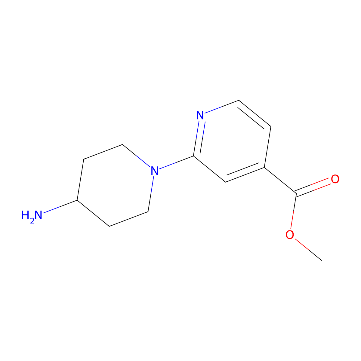 Methyl 2-(4-aminopiperidin-1-yl)pyridine-4-carboxylate molecular structure, CAS 1375794-86-7