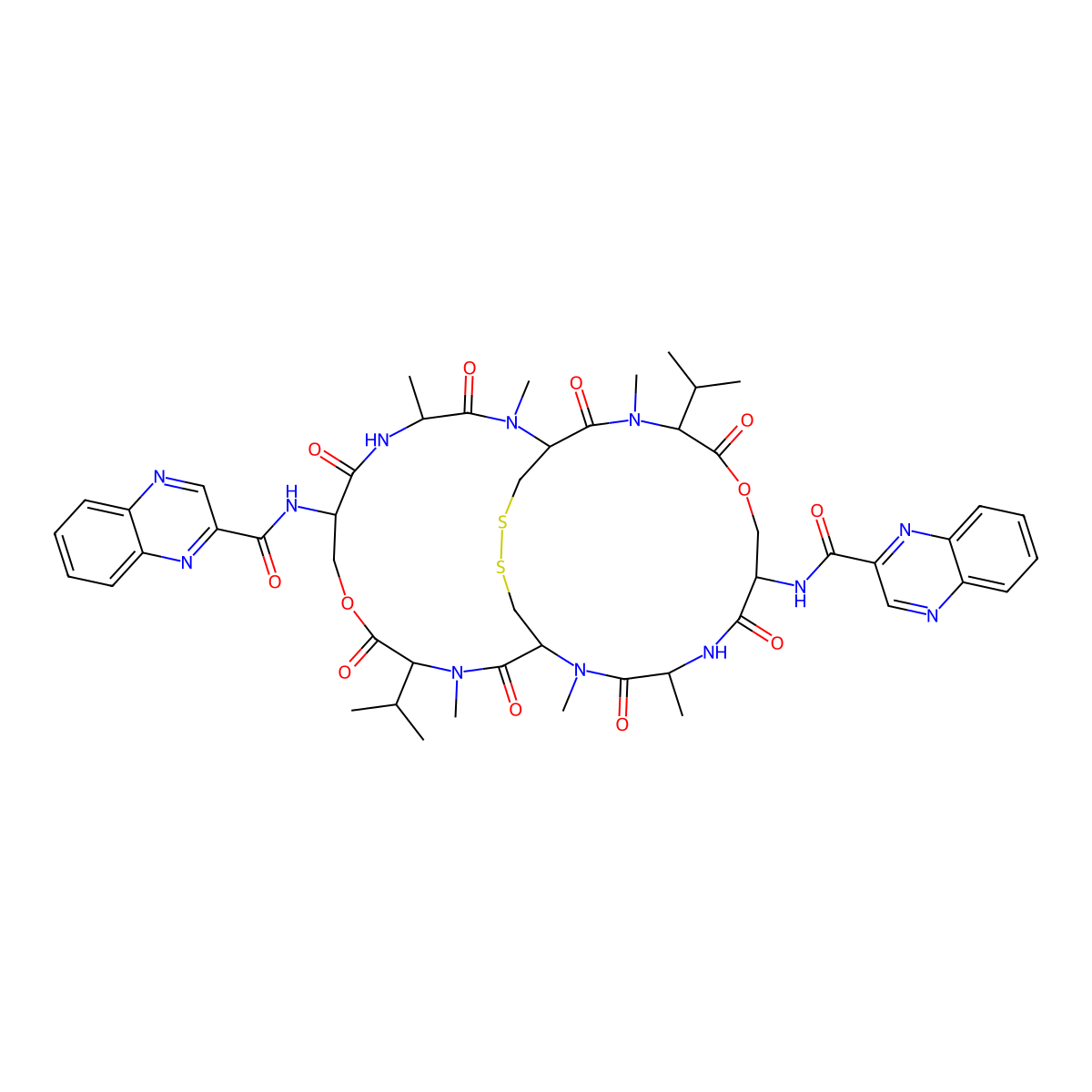 Triostin A molecular structure, CAS 13758-27-5