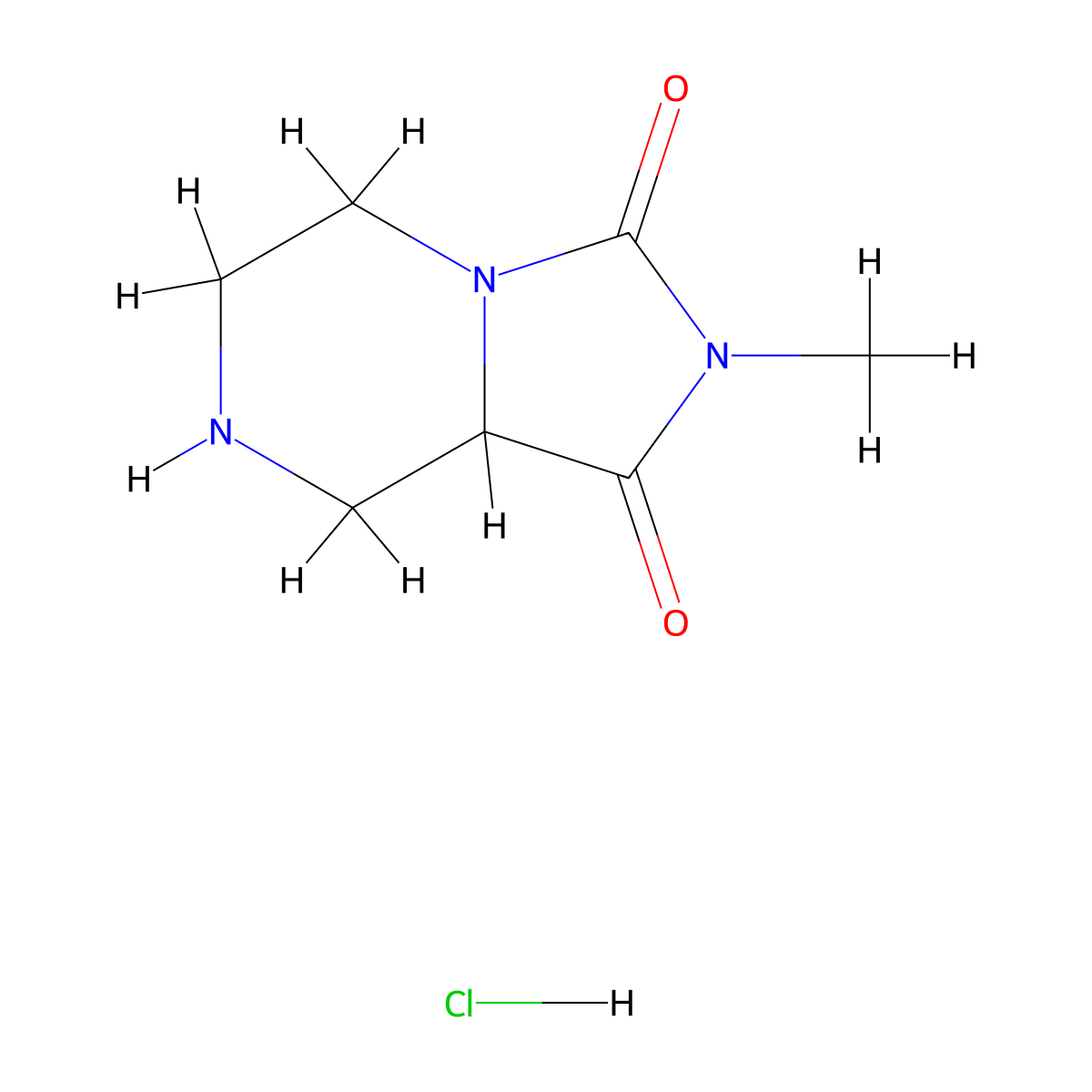 2-Methyl-octahydroimidazolidino(1,5-a)piperazine-1,3-dione hydrochloride molecular structure, CAS 1375847-55-4