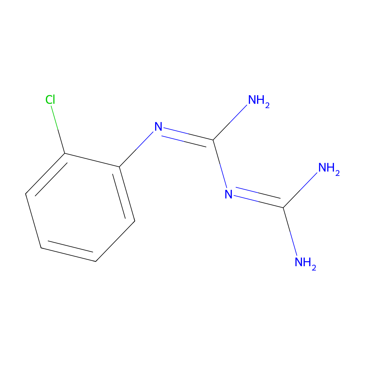 1-(2-Chlorophenyl)biguanide molecular structure, CAS 137588-53-5