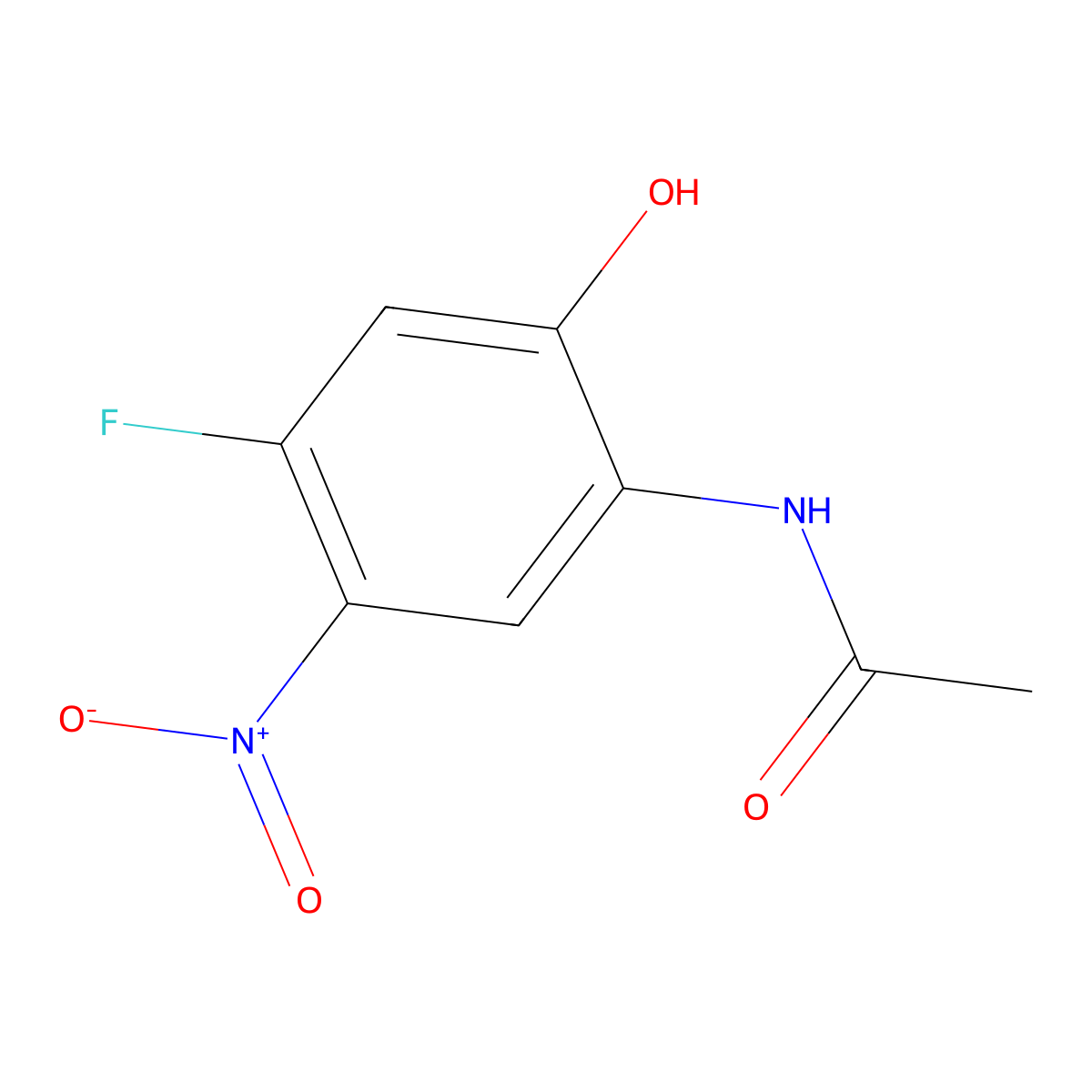 N-(4-Fluoro-2-hydroxy-5-nitrophenyl)acetamide molecular structure, CAS 137589-57-2
