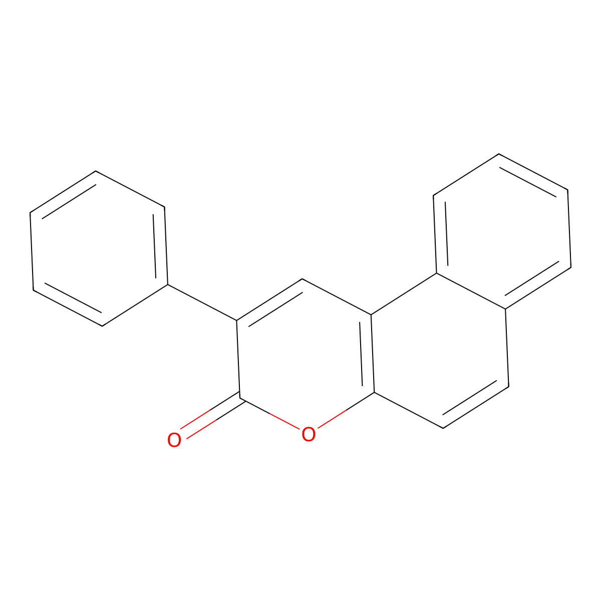 2-Phenyl-3H-naphtho(2,1-b)pyran-3-one molecular structure, CAS 13759-56-3