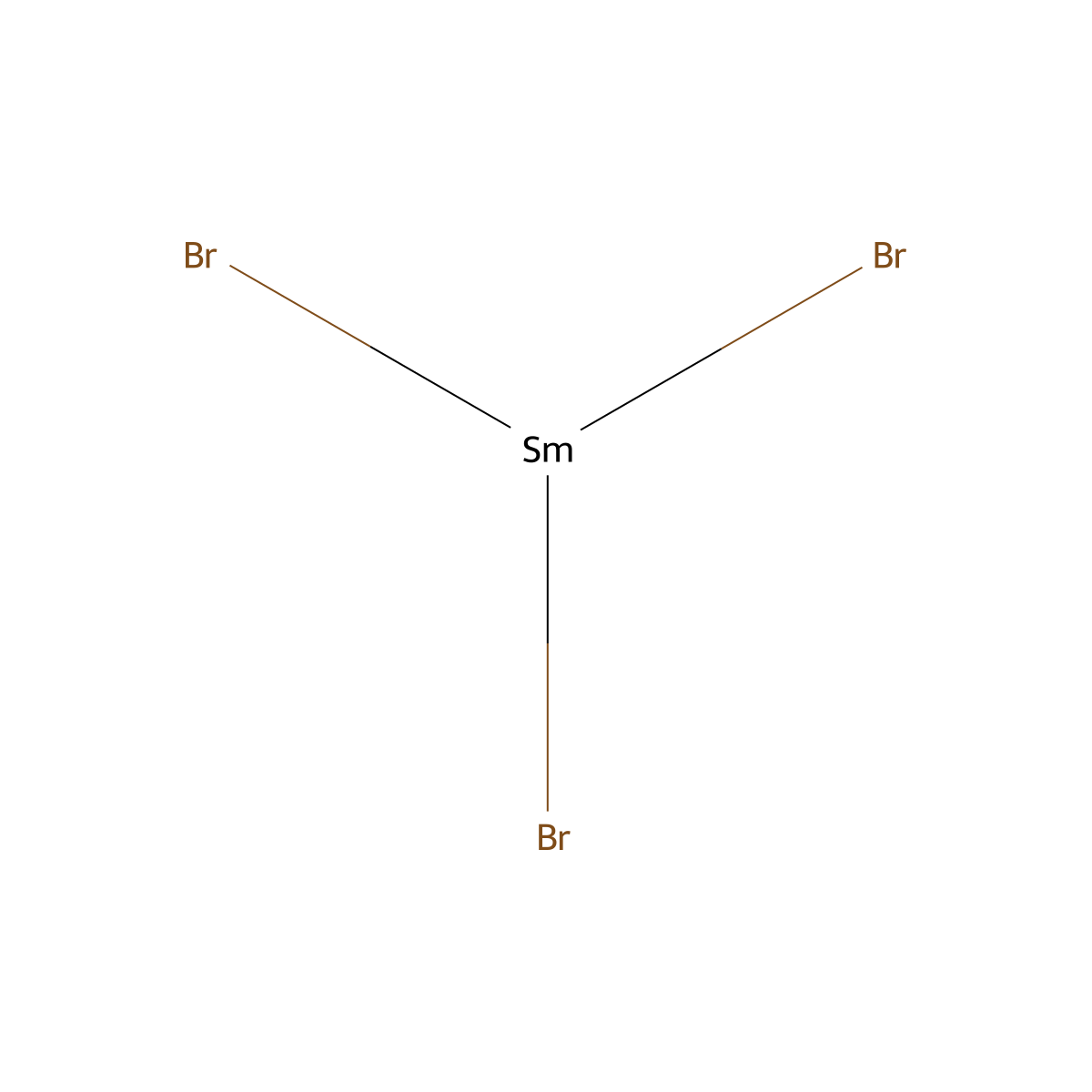 Samarium bromide (SmBr3) molecular structure, CAS 13759-87-0