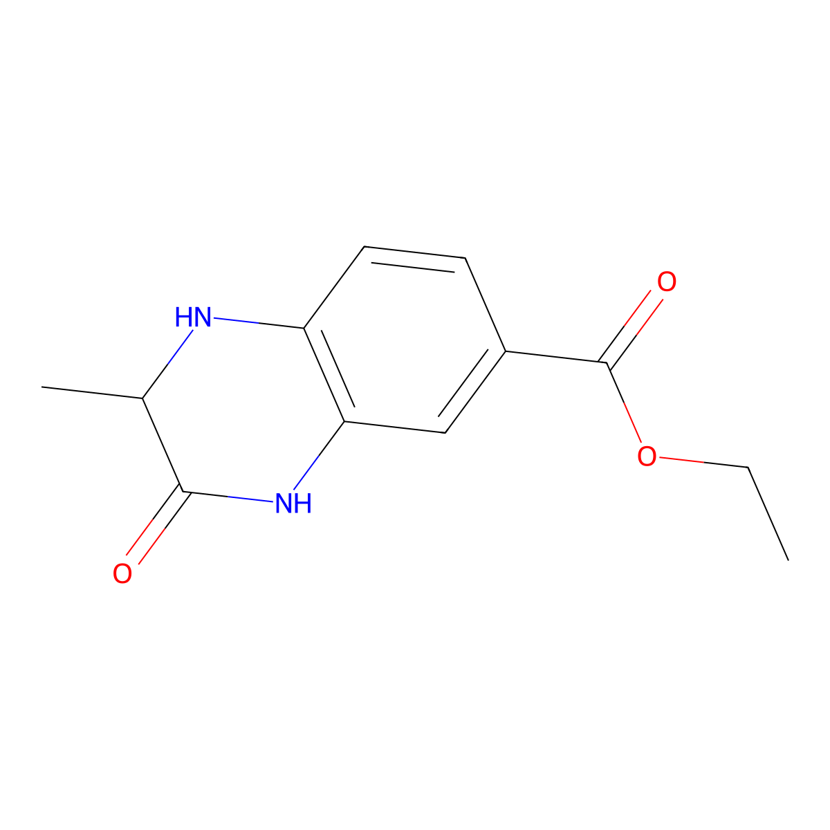 Ethyl 2-methyl-3-oxo-1,2,3,4-tetrahydroquinoxaline-6-carboxylate molecular structure, CAS 1375900-45-0