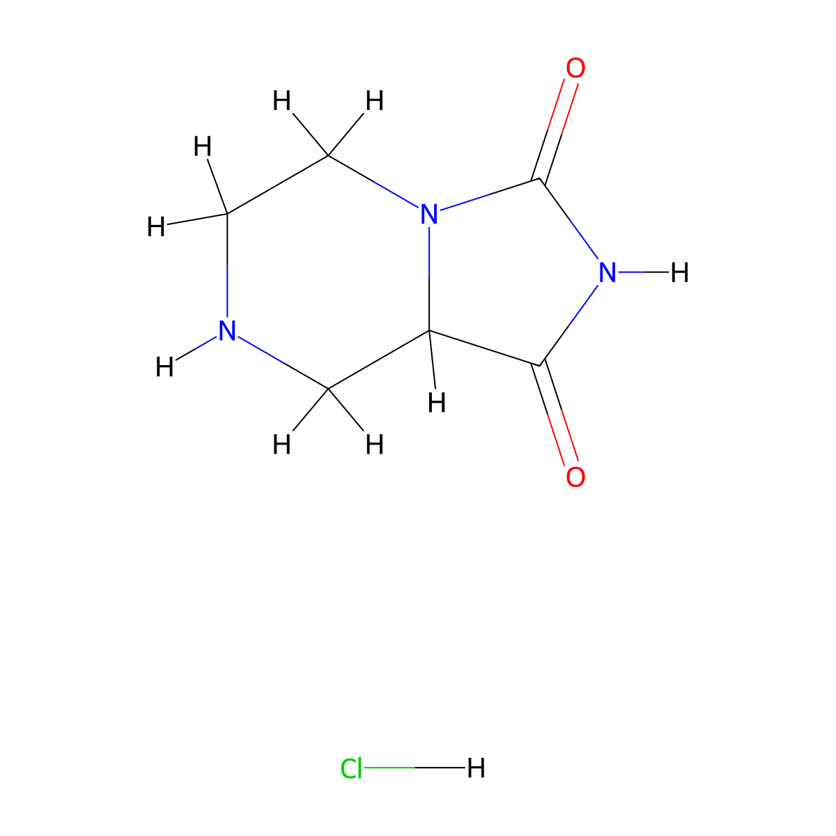 Octahydroimidazolidino(1,5-a)piperazine-1,3-dione hydrochloride molecular structure, CAS 1375909-46-8