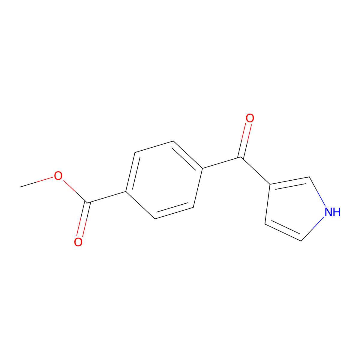 methyl 4-(1H-pyrrole-3-carbonyl)benzoate molecular structure, CAS 1375913-88-4
